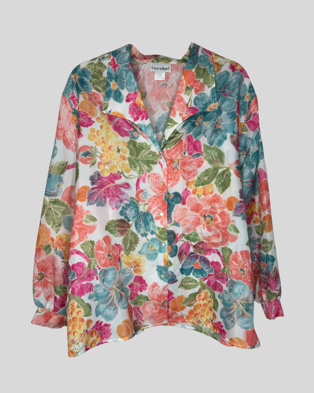 Vintage Laura Maye Floral Button Down (18)