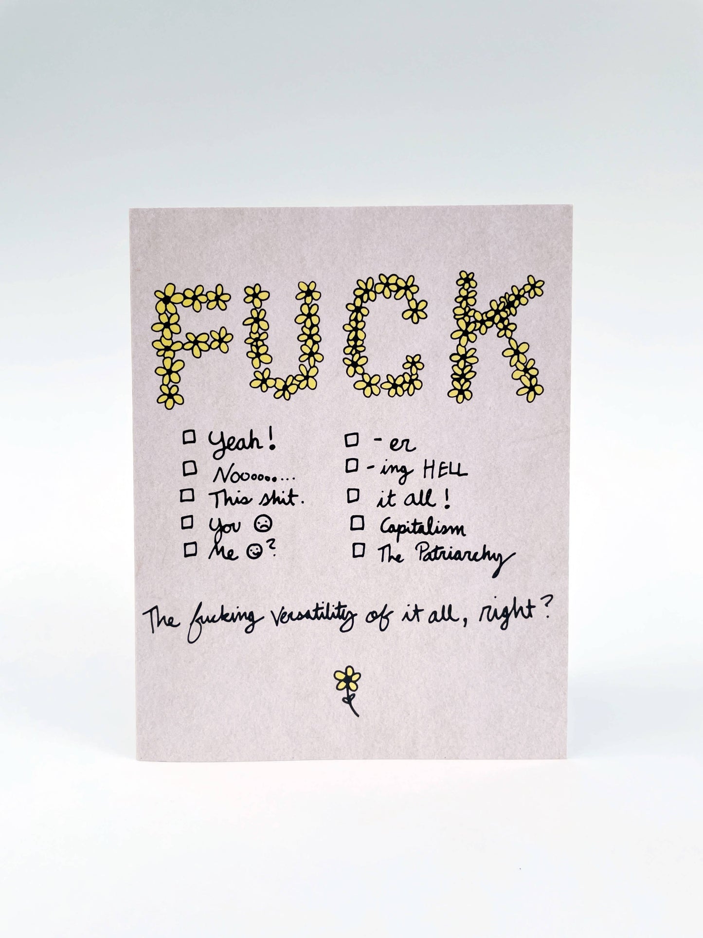 Holler Greetings - Fuck Checklist | Greeting Card