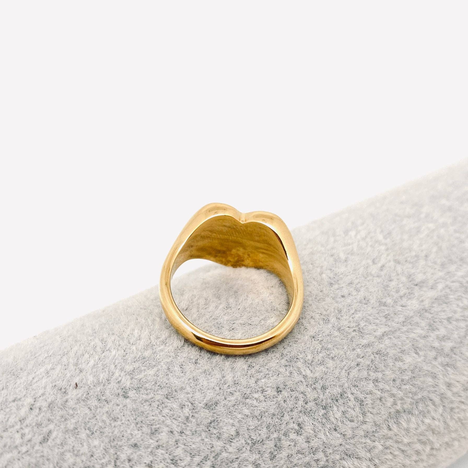 "SELF LOVE CLUB" Heart Shaped 18K Gold Plated Rings - FGS: 8