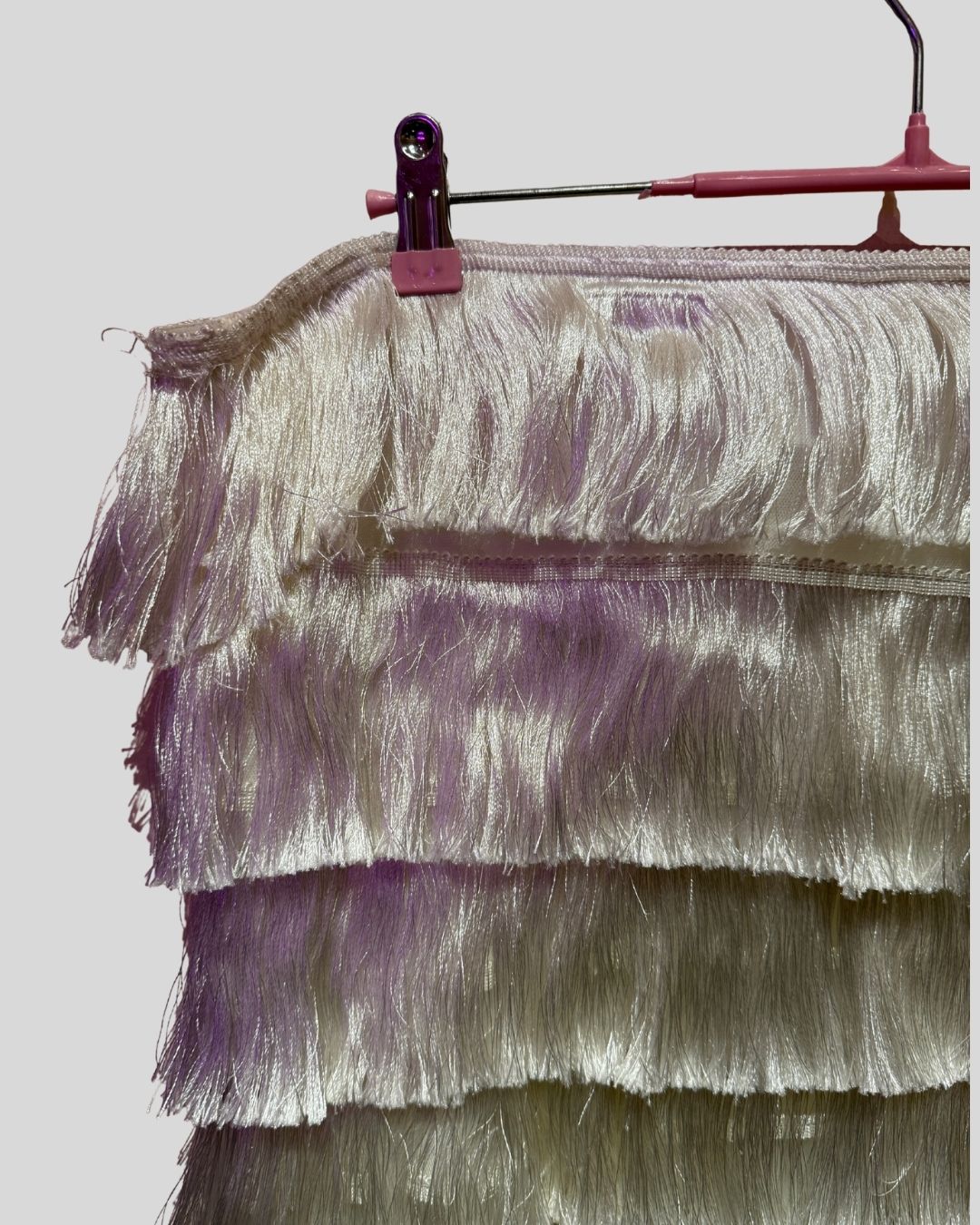 NASTY GAL white fringe tiered strapless mini dress (18)