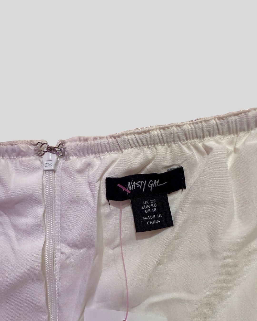 NASTY GAL white fringe tiered strapless mini dress (18)