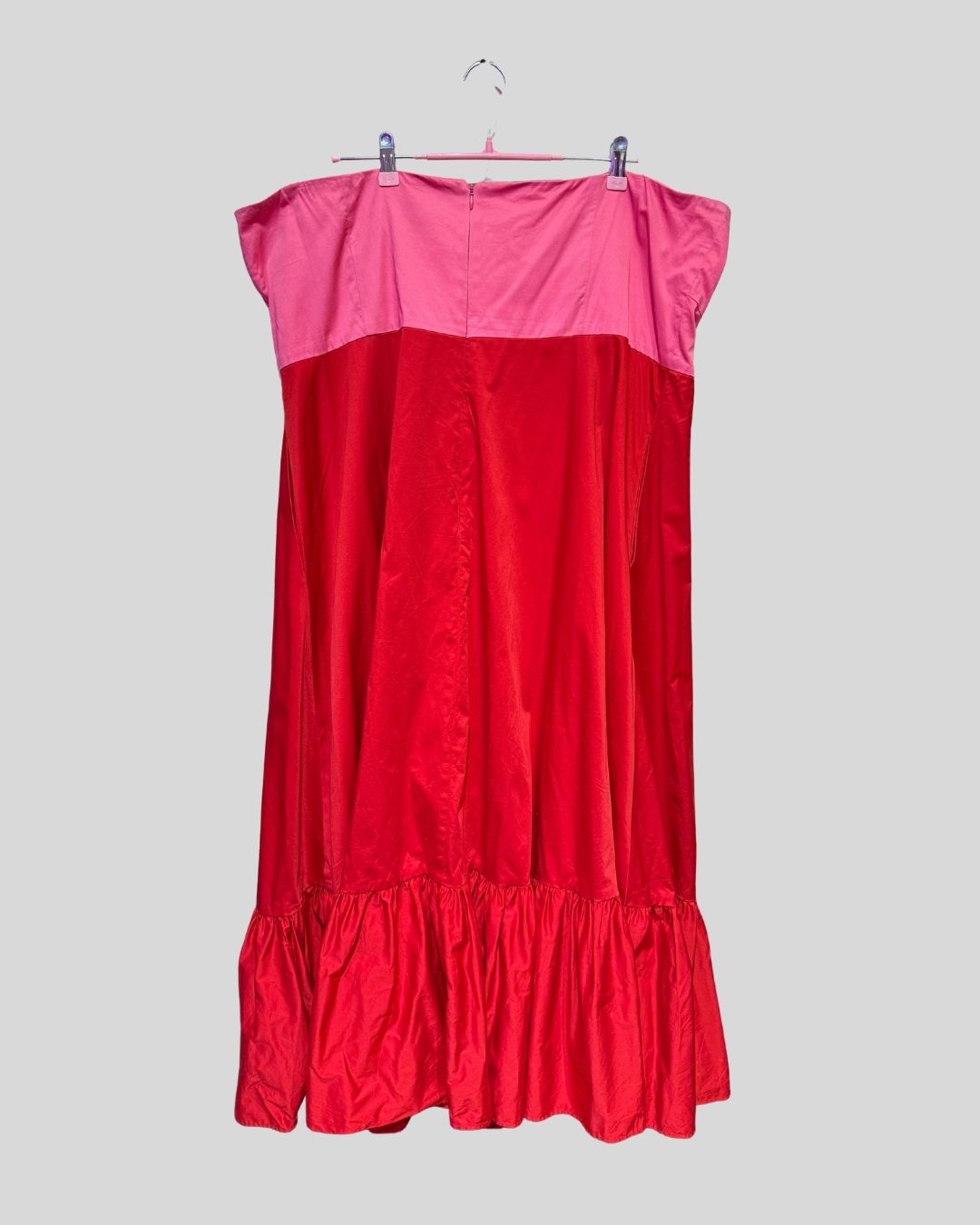 Hutch Anthropology pink & red two tone strapless dress with bow (24)