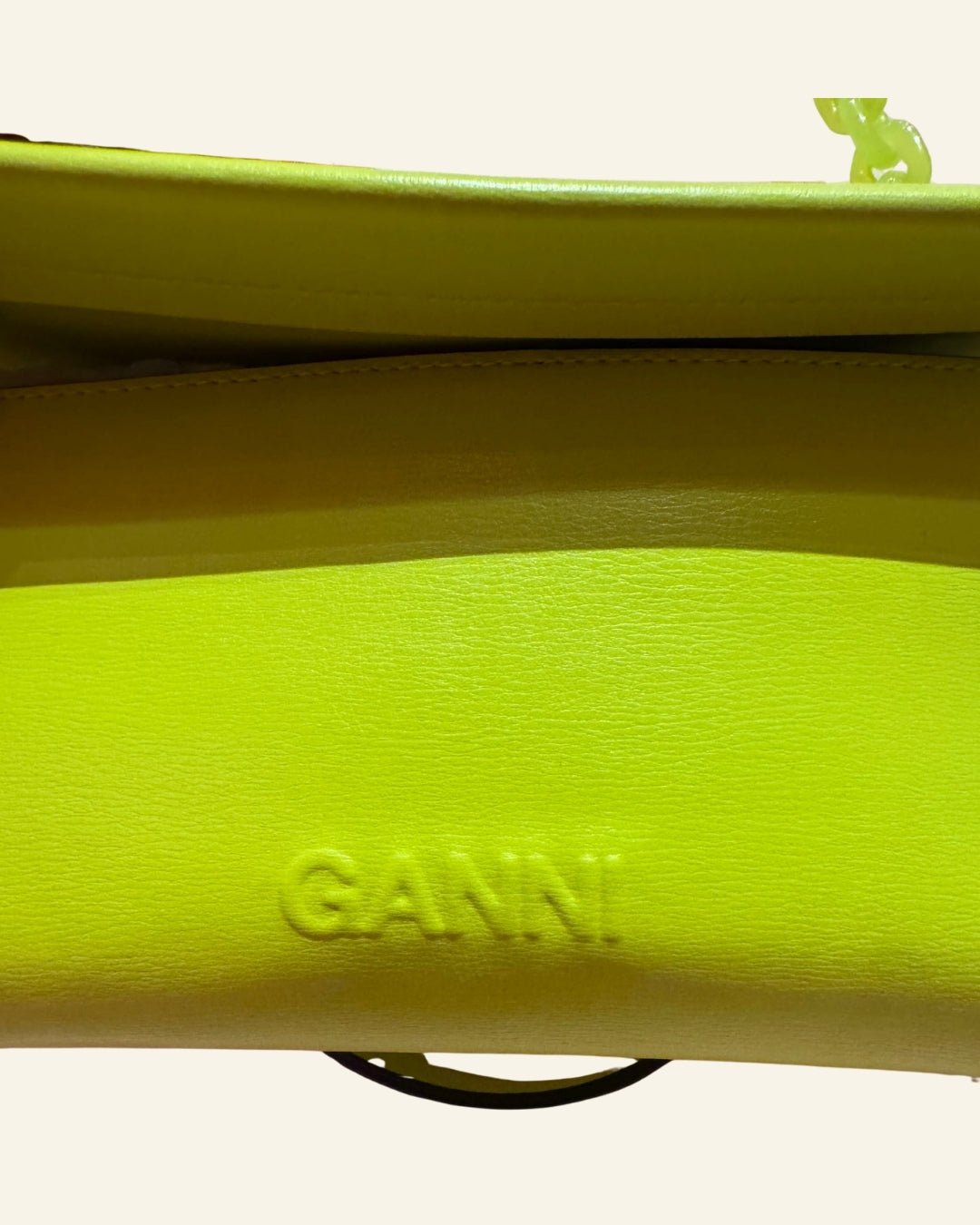 GANNI Lime Green Mini Flap Bag