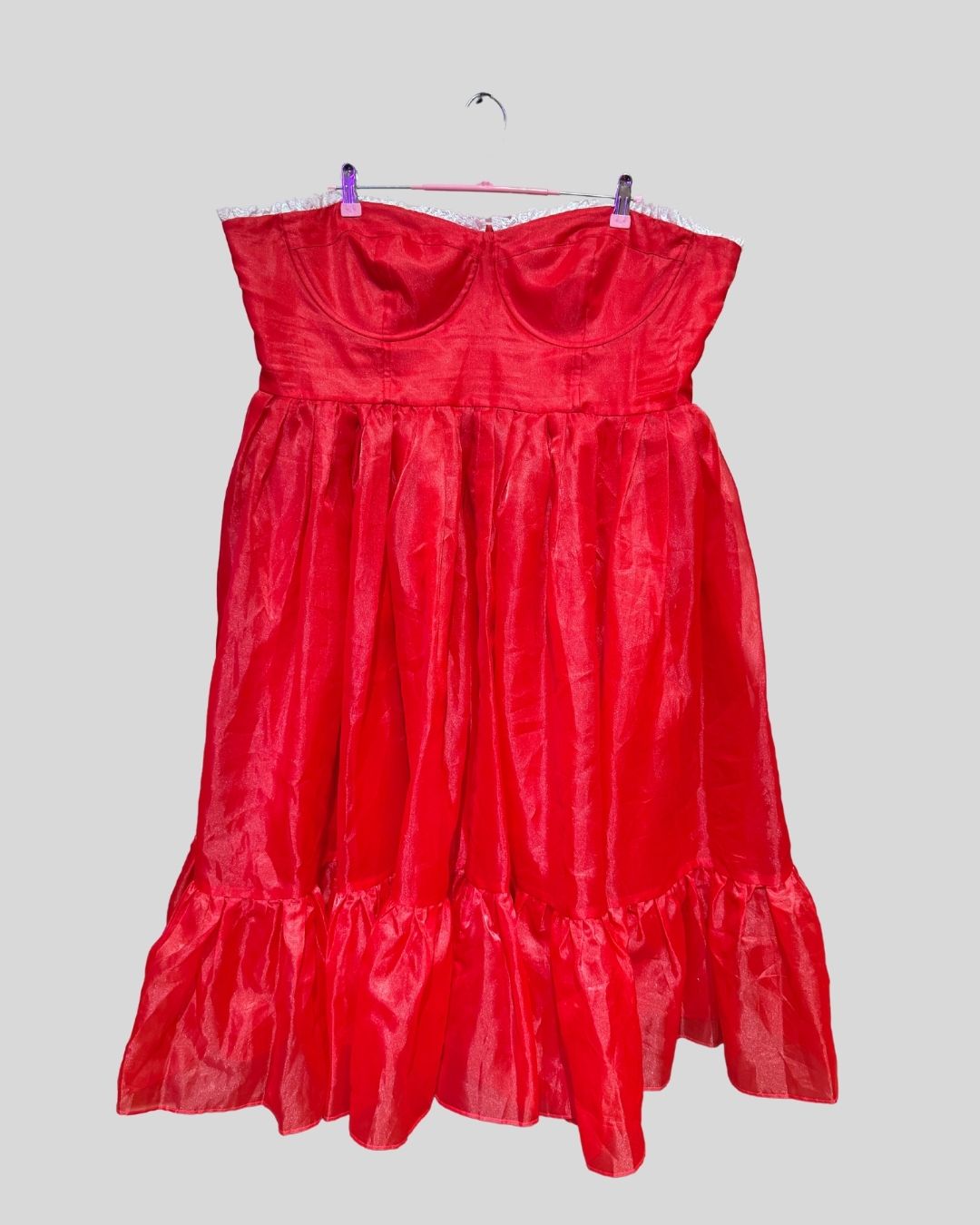 SEKLIE red organza corset dress (2X)
