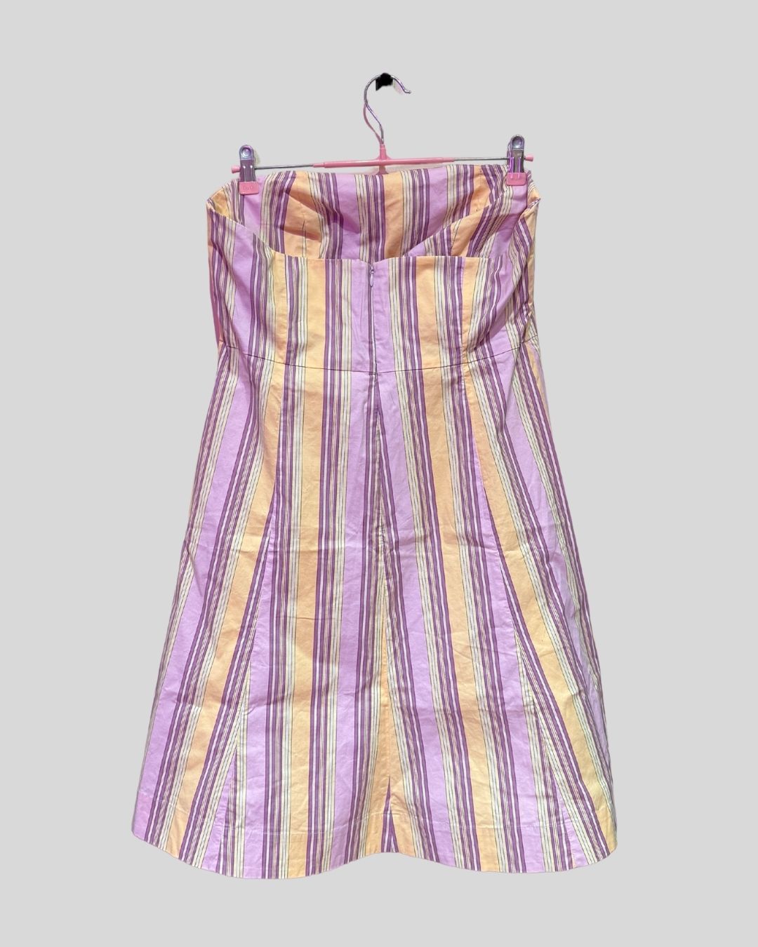 Gap Stretch Purple/Cream Strapless Dress (14)