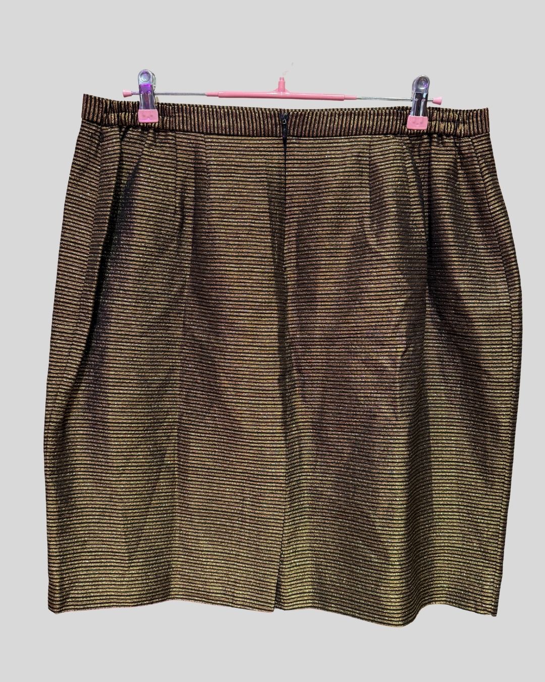 VINTAGE JESSICA HOWARD gold stripe mini skirt (1x)