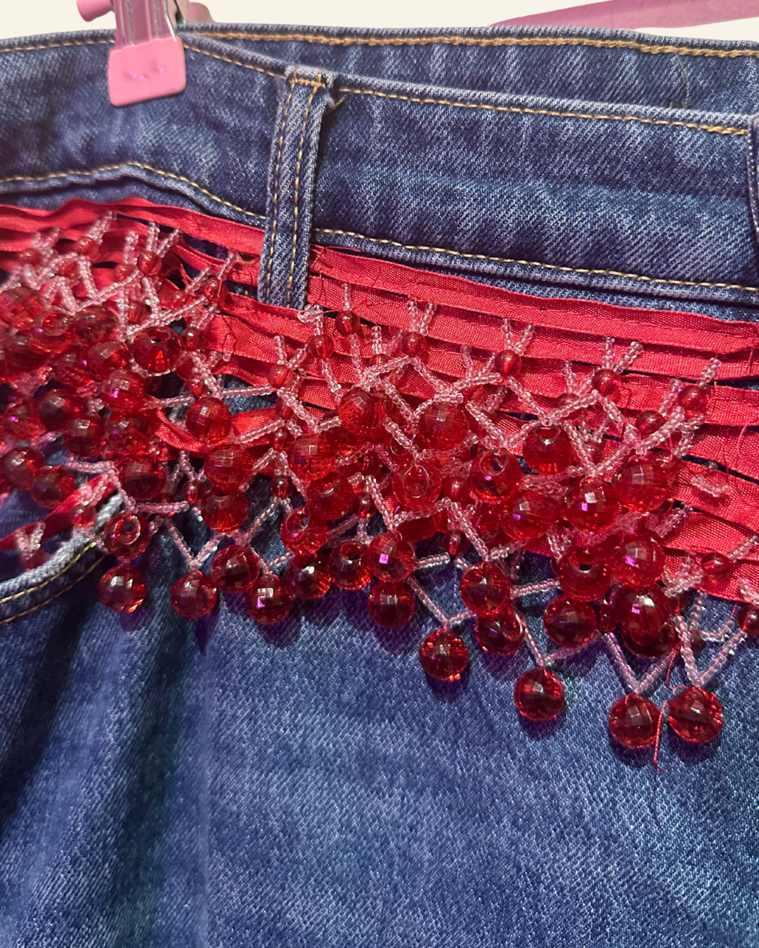 FCxPBK REWORKED BEADED JEANS