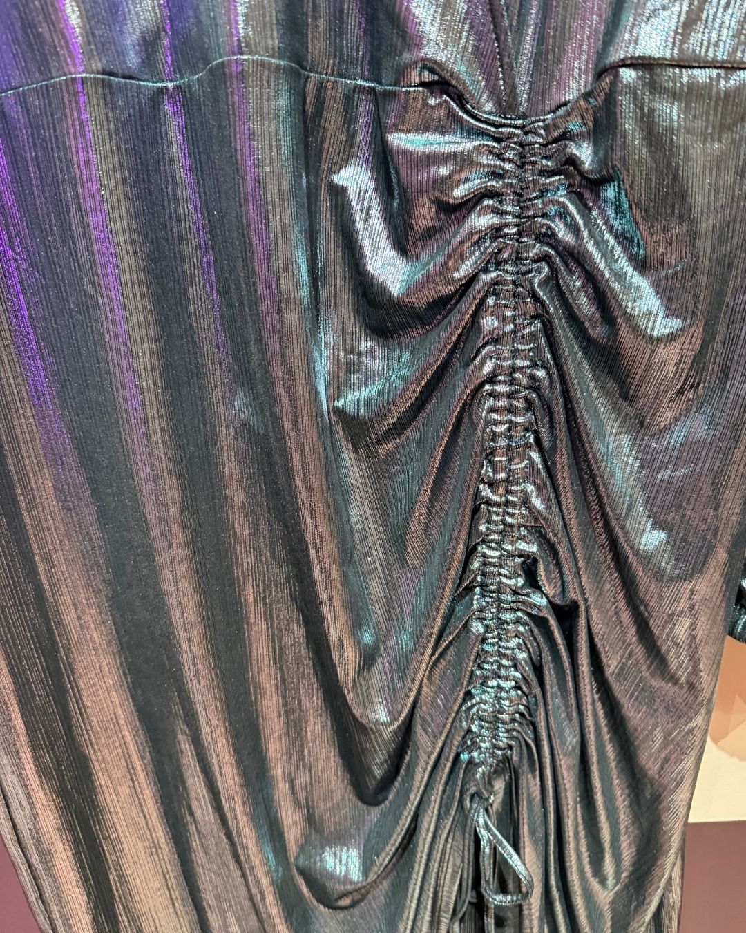 Nina Parker NWT Blue Silver Gathered Dress (3X)