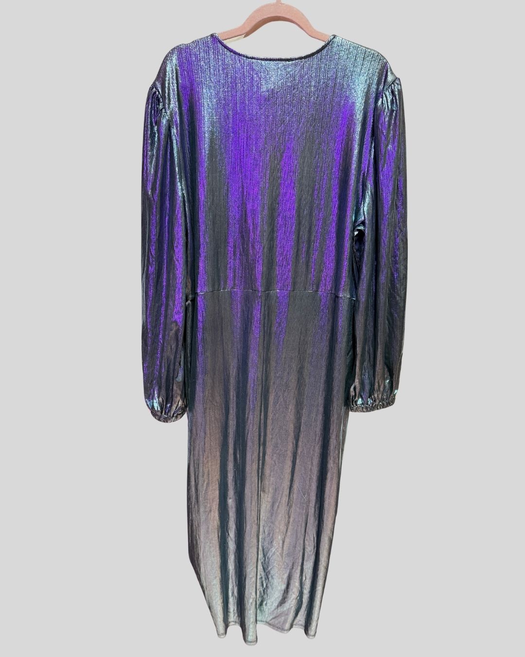 Nina Parker NWT Blue Silver Gathered Dress (3X)