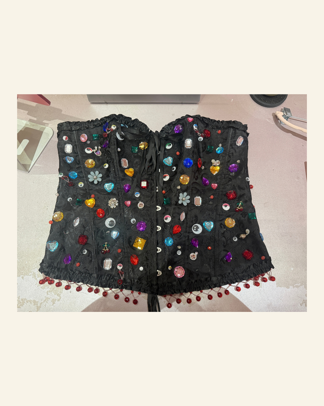 FCXPBK REWORKED BEDAZZLED CORSET