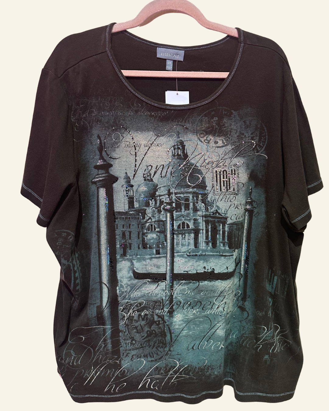 FCxPBK HAND RHINESTONED TEE SHIRT