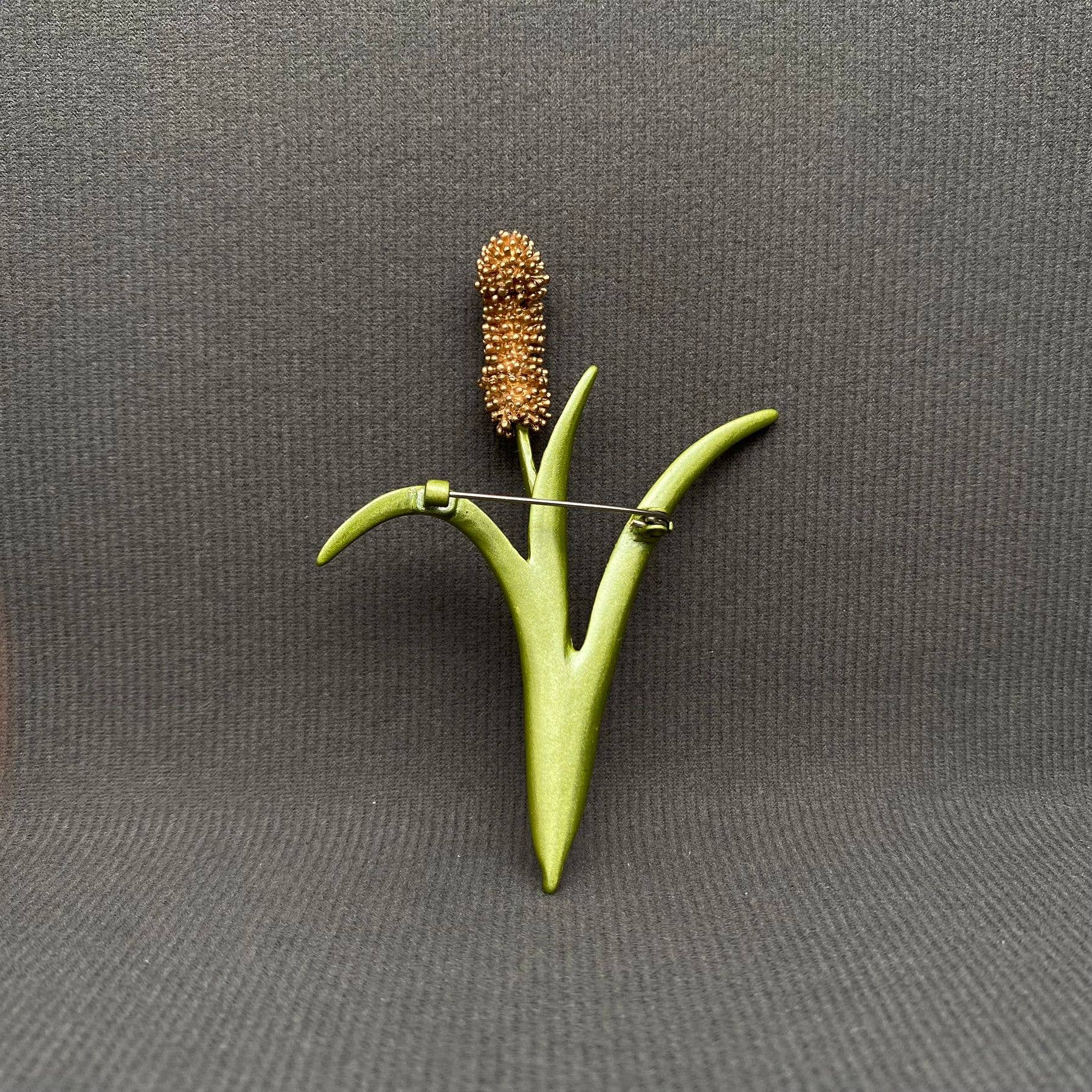 Vintage Green Bristlegrass Brooch