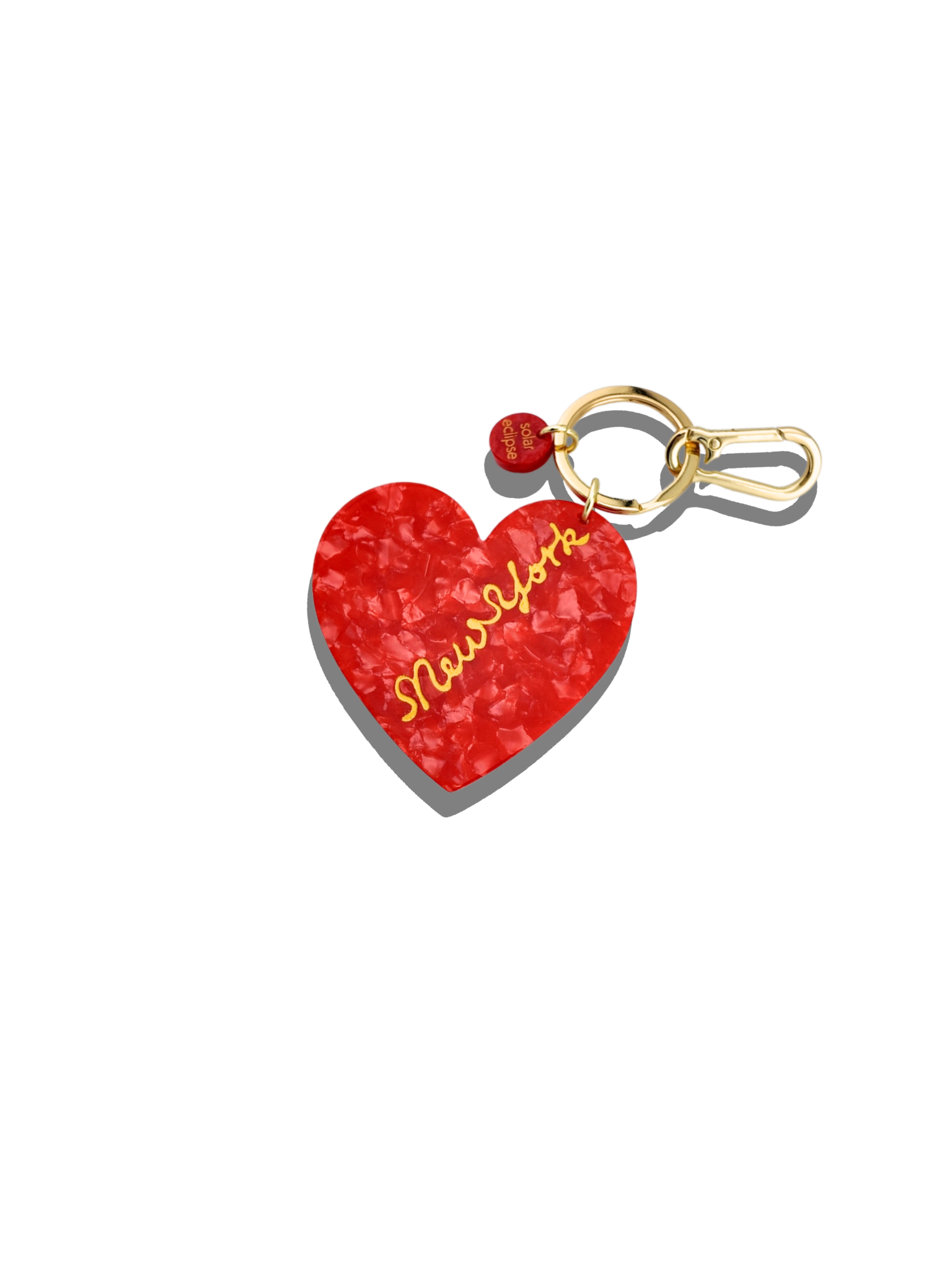 Hand Painted New York Heart Bag Charm + Keychain Leopard