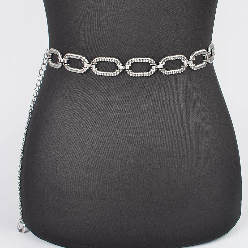Oval Metal Plus Size Chain Belt: SL