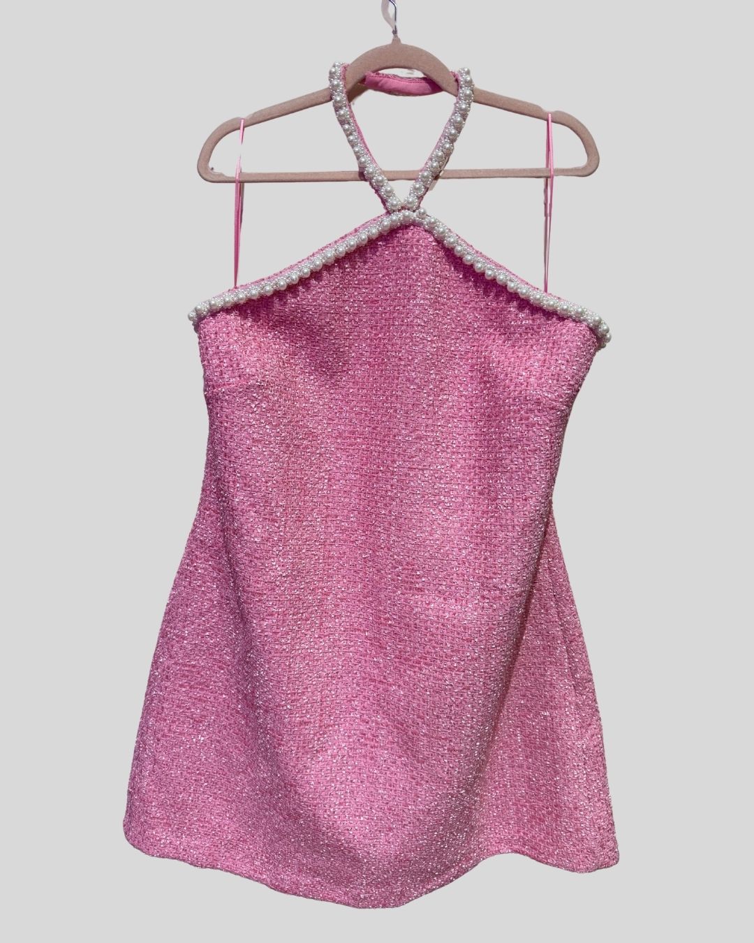 Hyacinth house NWT pink tweed pearl dress (XXL fits 14/16)