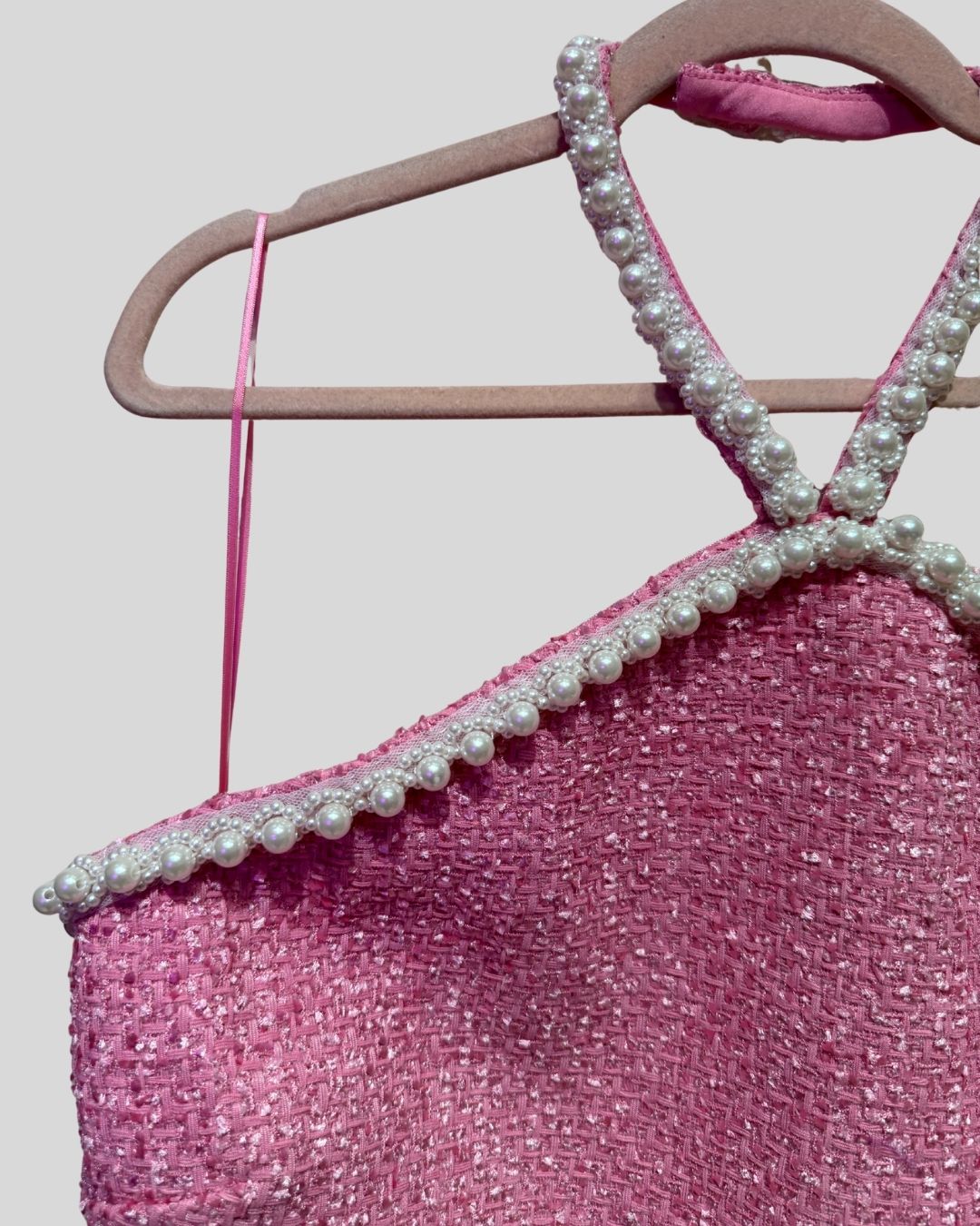 Hyacinth house NWT pink tweed pearl dress (XXL fits 14/16)