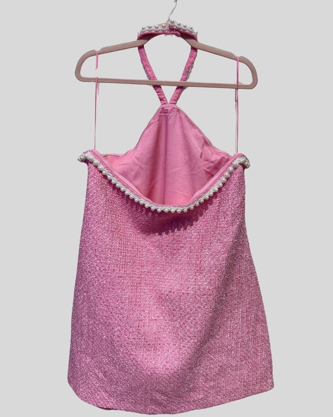 Hyacinth house NWT pink tweed pearl dress (XXL fits 14/16)