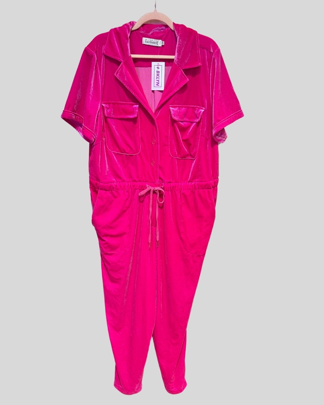 RACHEL ANTONOFF pink velvet jumpsuit (1X)