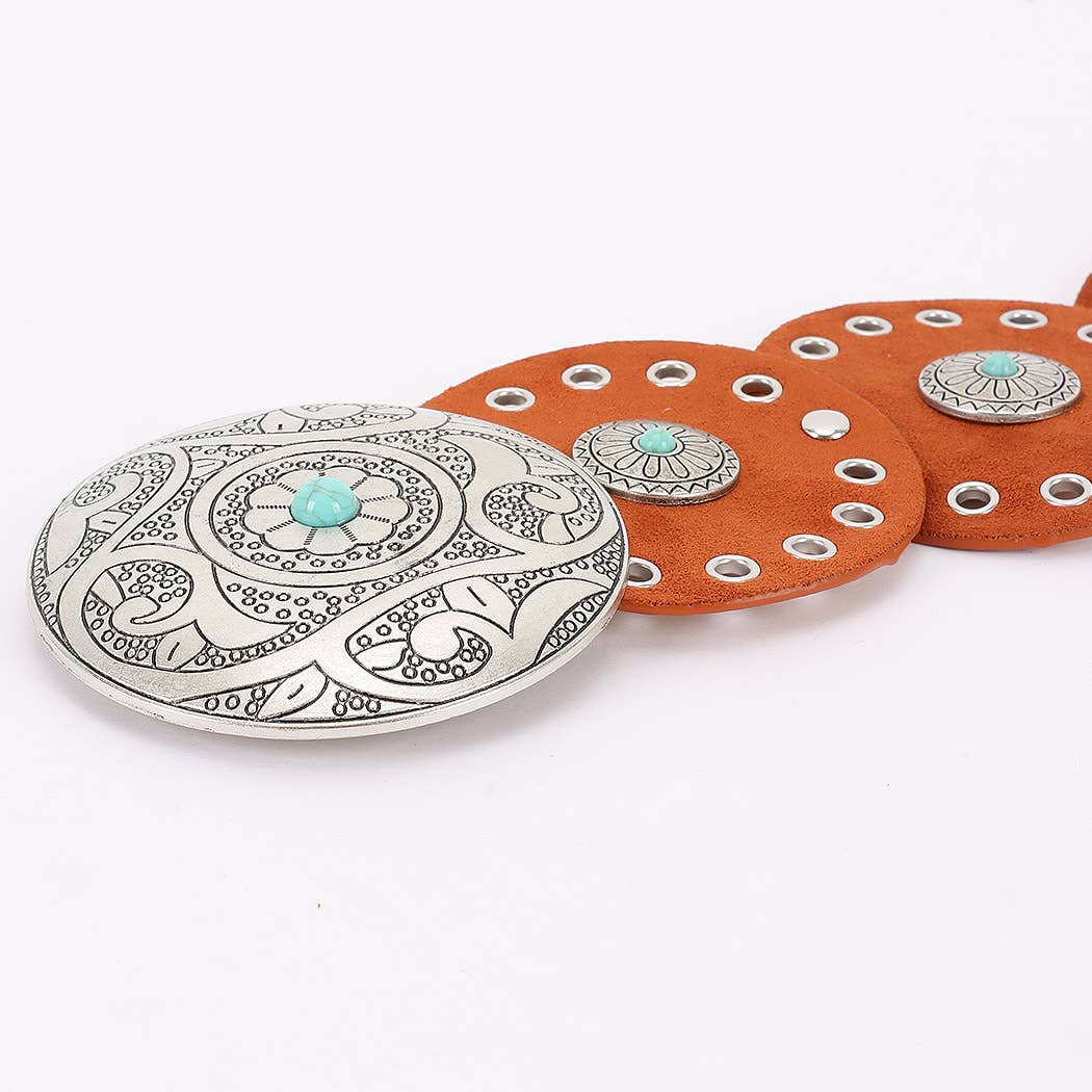Faux Suede Disc Plus Size Belt