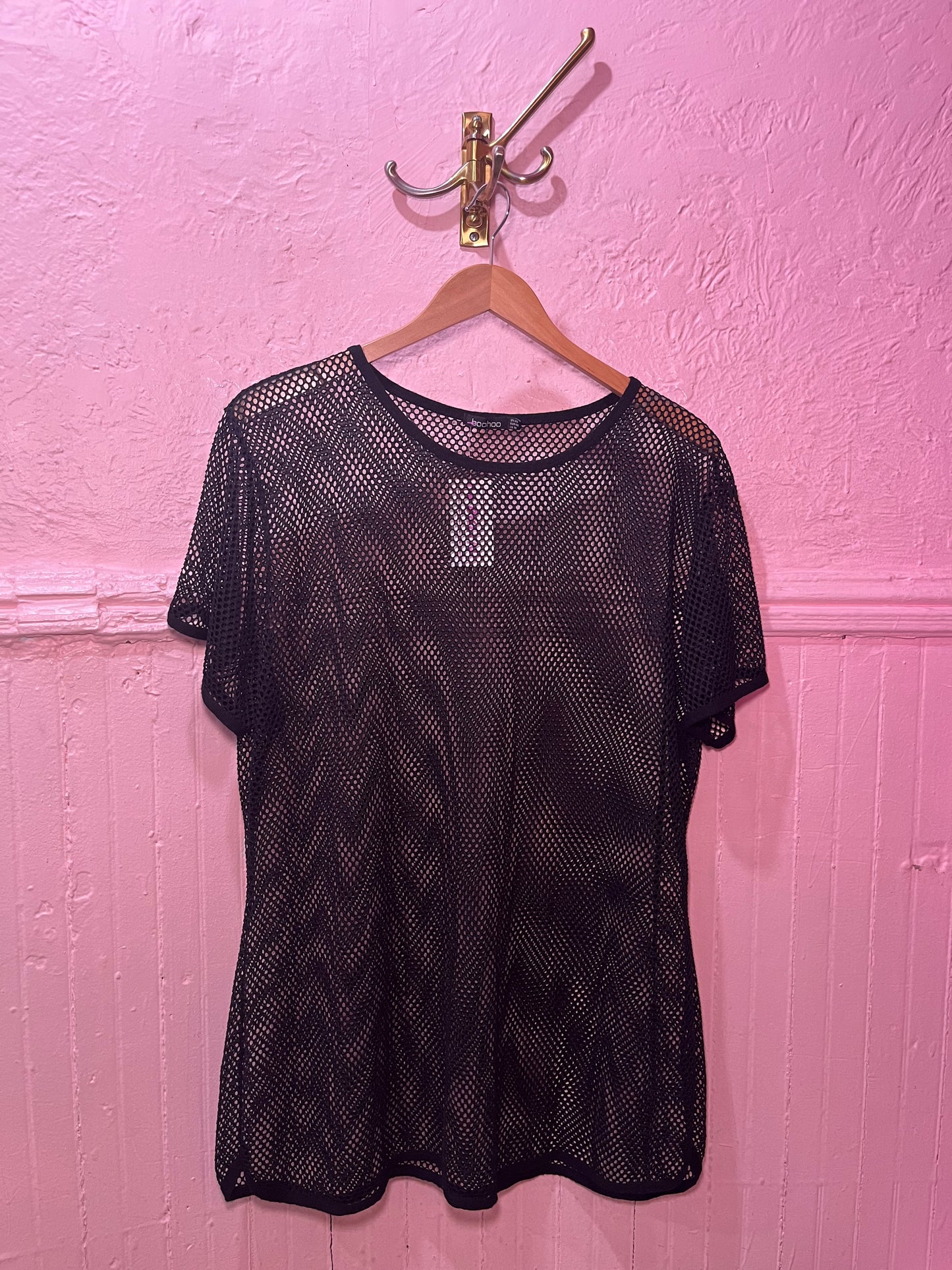 BOOHOO Black Fishnet Tunic