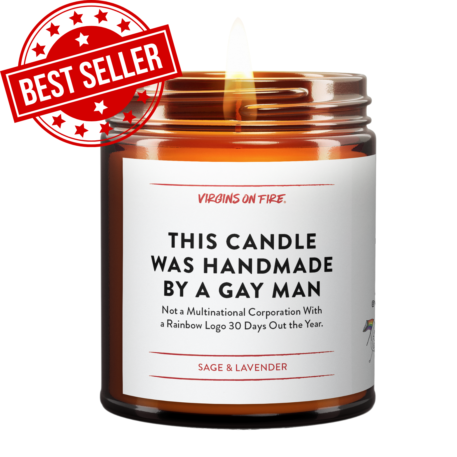 THIS CANDLE WAS MADE BY A GAY MAN 🏳️‍🌈 (Sage & Lavender)