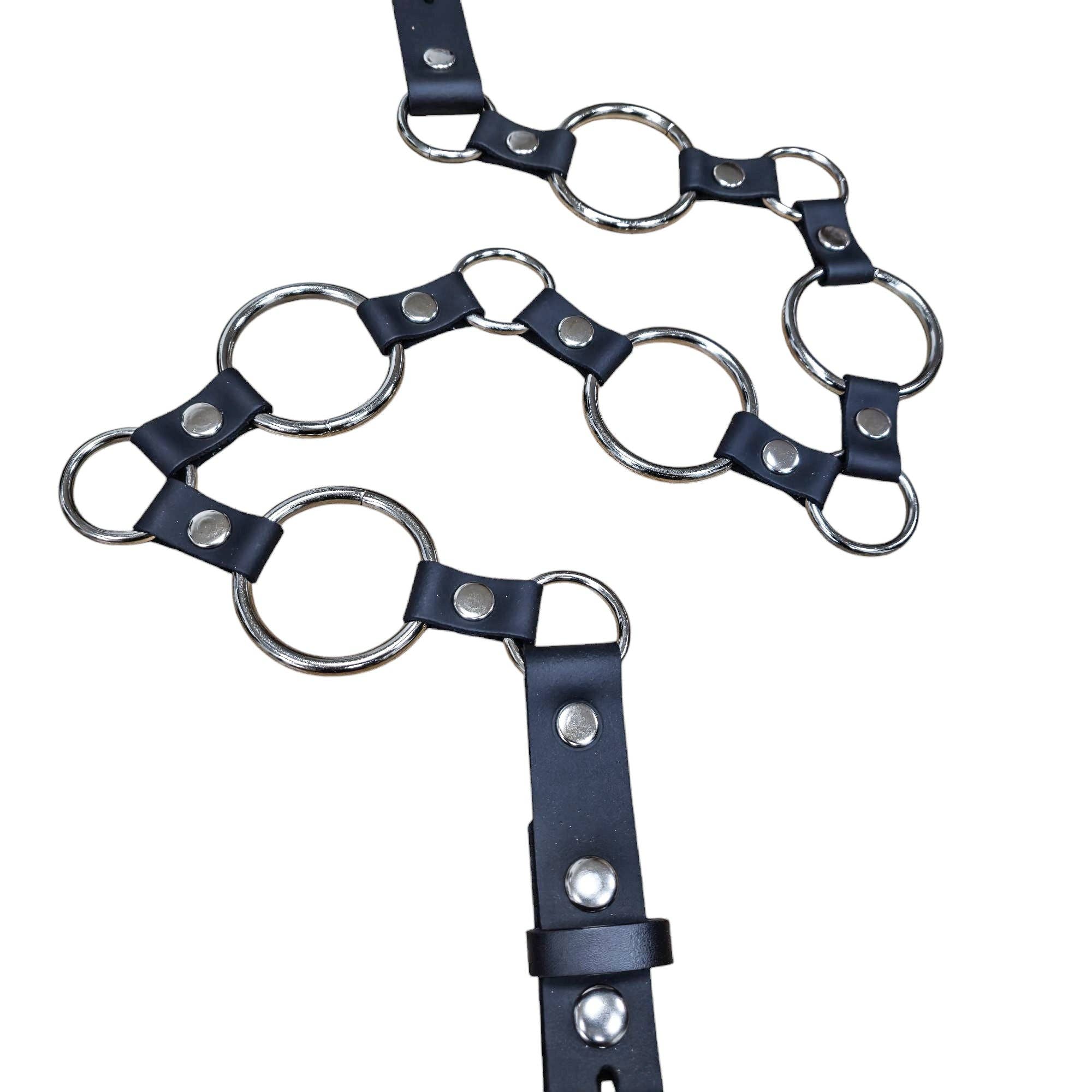 Genuine Leather Silver Ring Belt 42.5-47 Waist