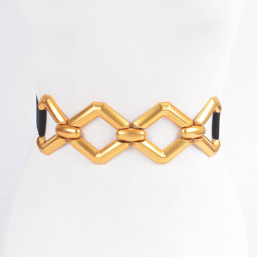 MULTI METAL BUCKLE ELASTIC PLUS SIZE BELT: BKGD