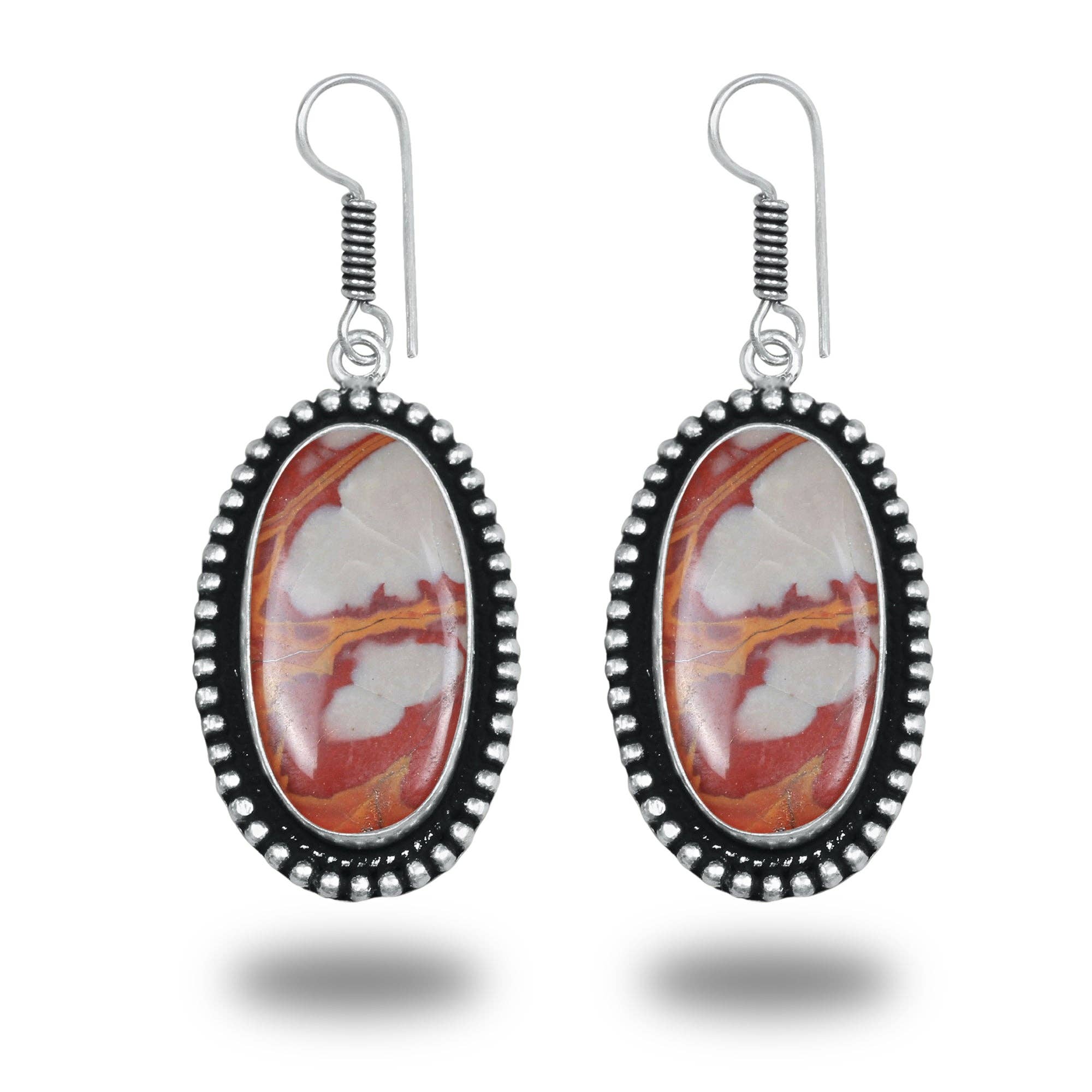Boho Designer Earrings – Silver-Plated, Handmade, Assorted Gemstones | Wholesale: Pack of 20