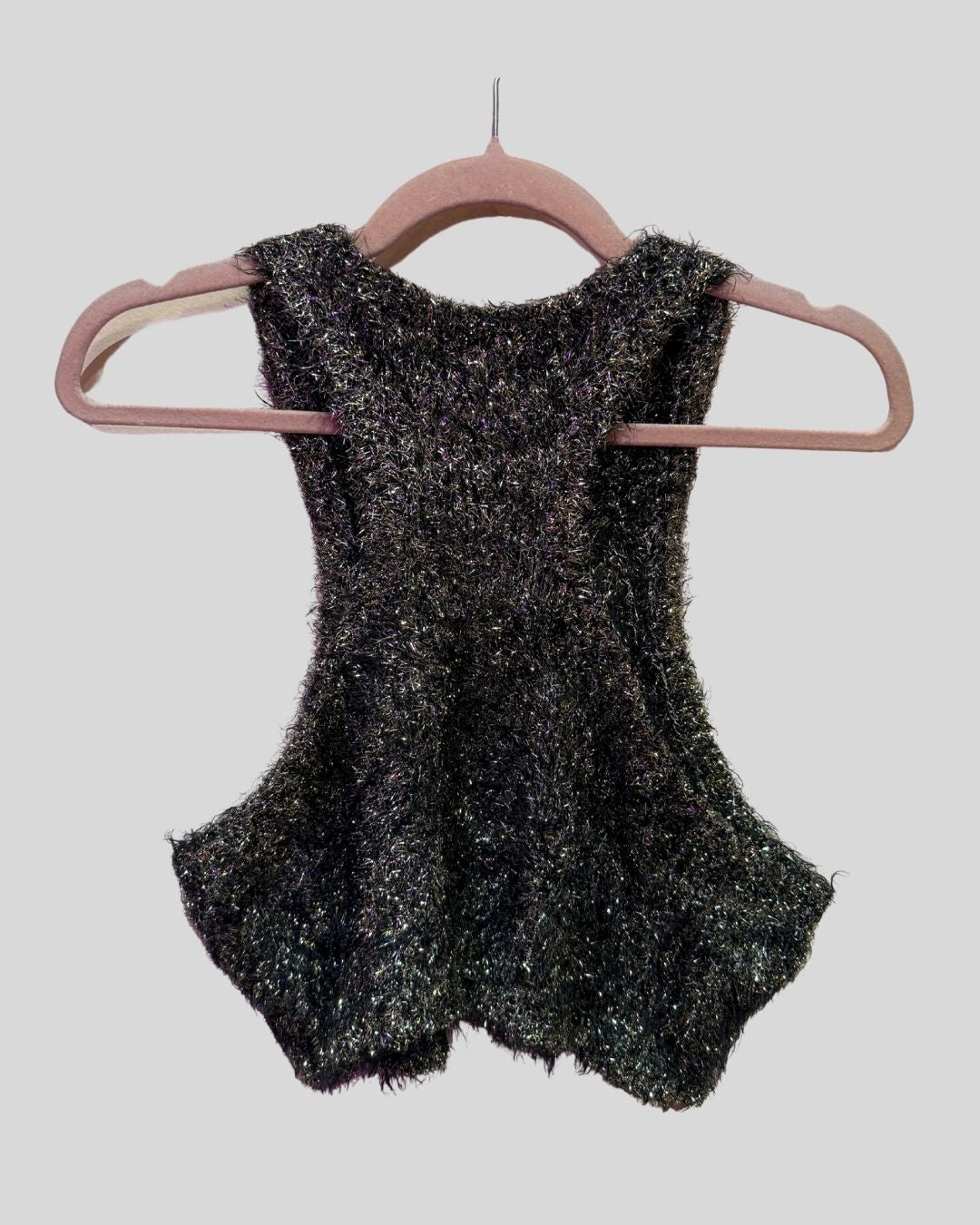 NASTYGAL gold tinsel tank (M fits 1X/2X)