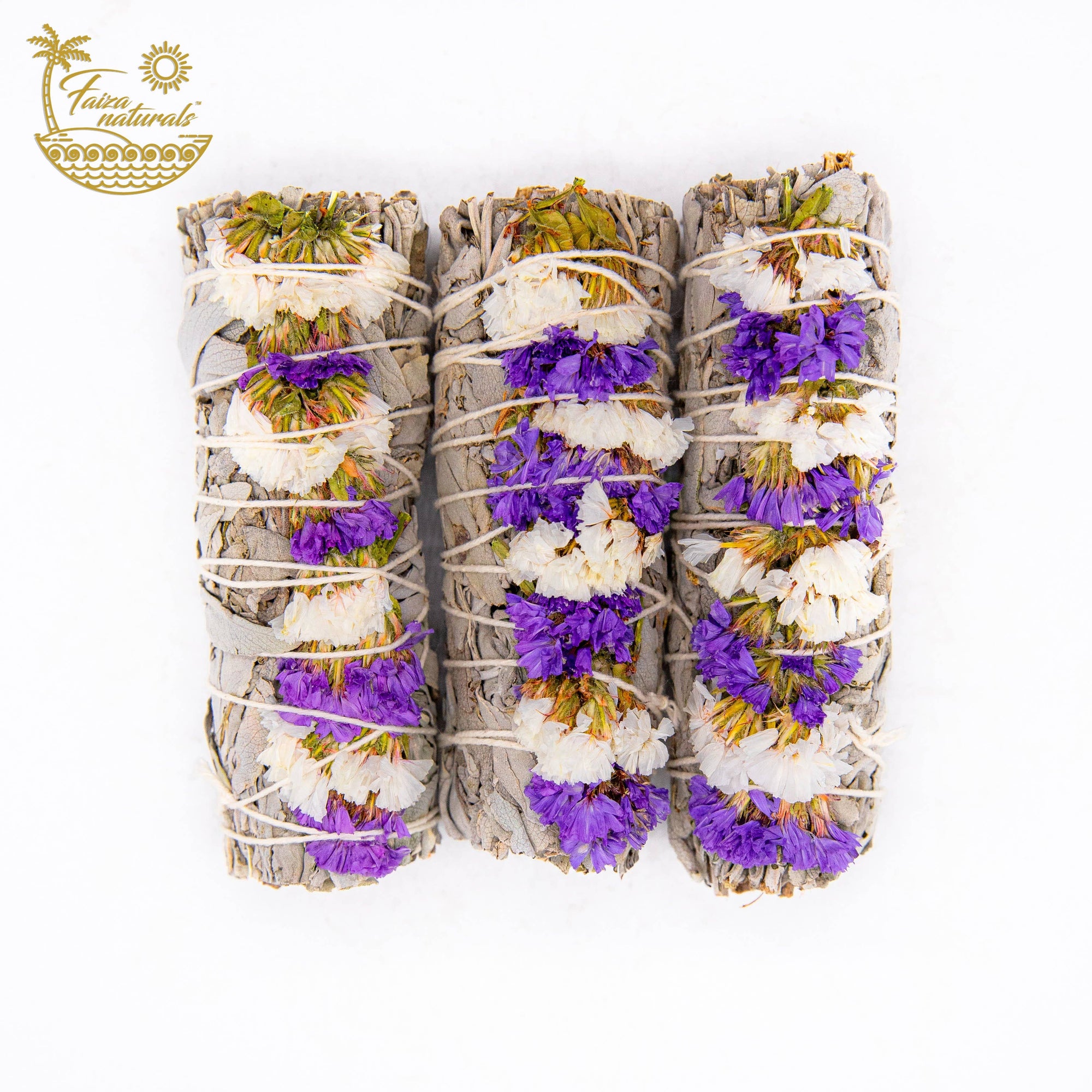 Purple Sinuata Flower with White Sage Bundles