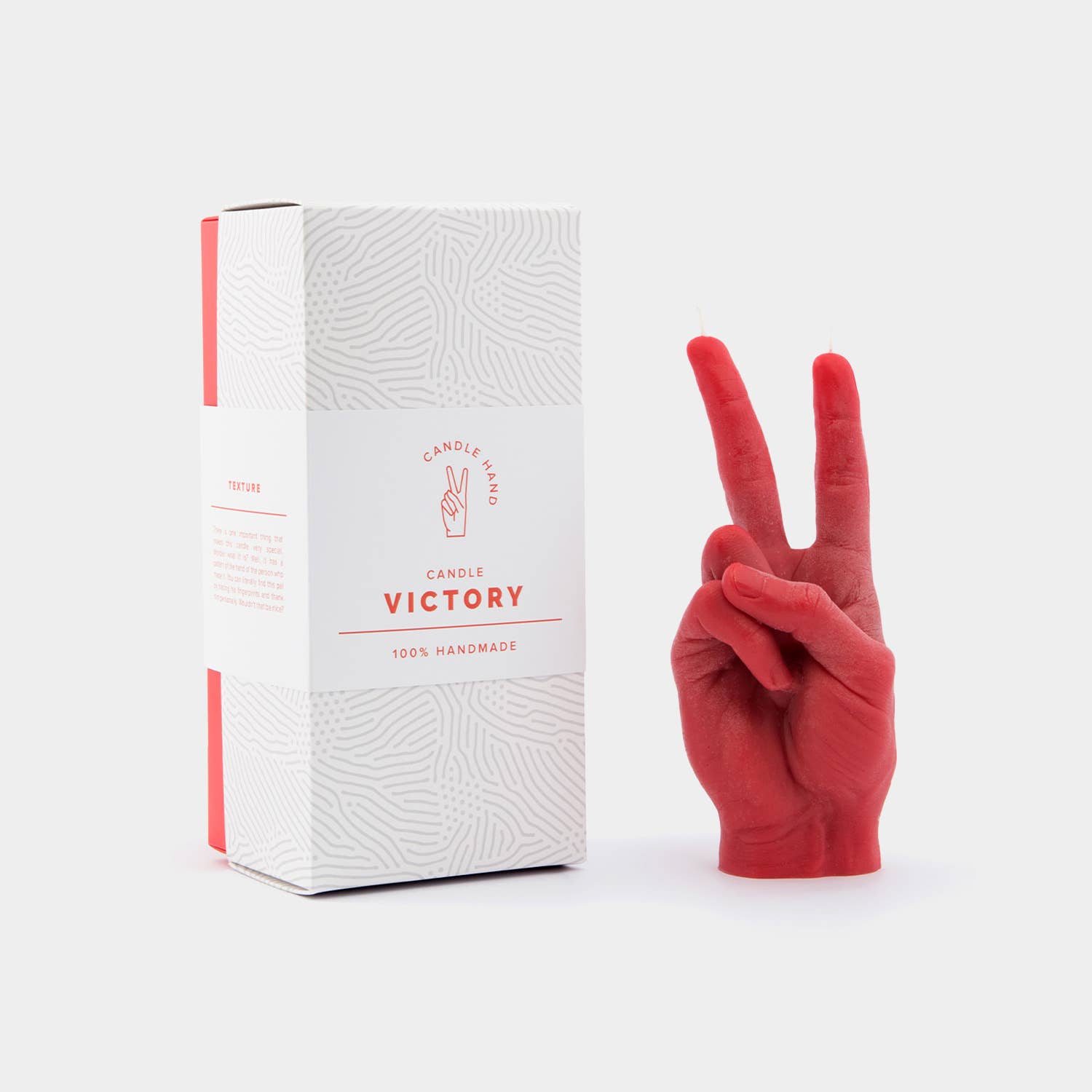 Original CandleHand "Peace" Candle - Lifesize & Full Detail: Pink