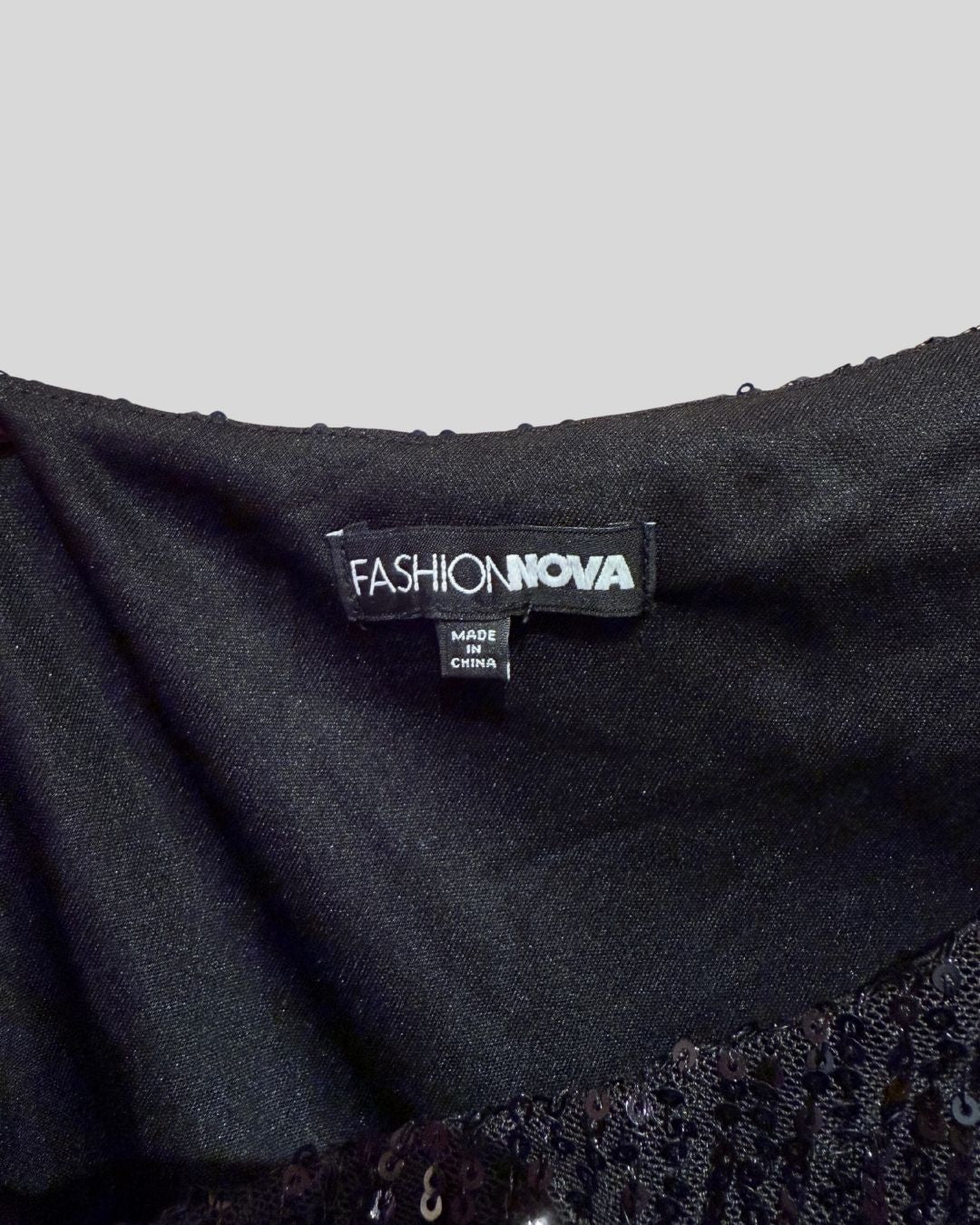Fashion Nova black one shoulder sequin dress (3x)