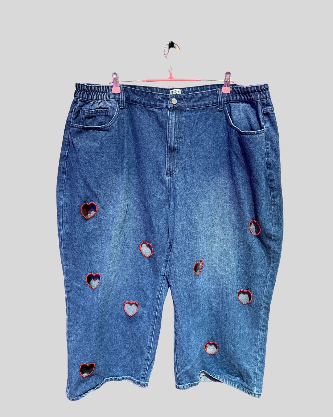 Shiny By Nature Red Heart Cutout Jeans (4X)