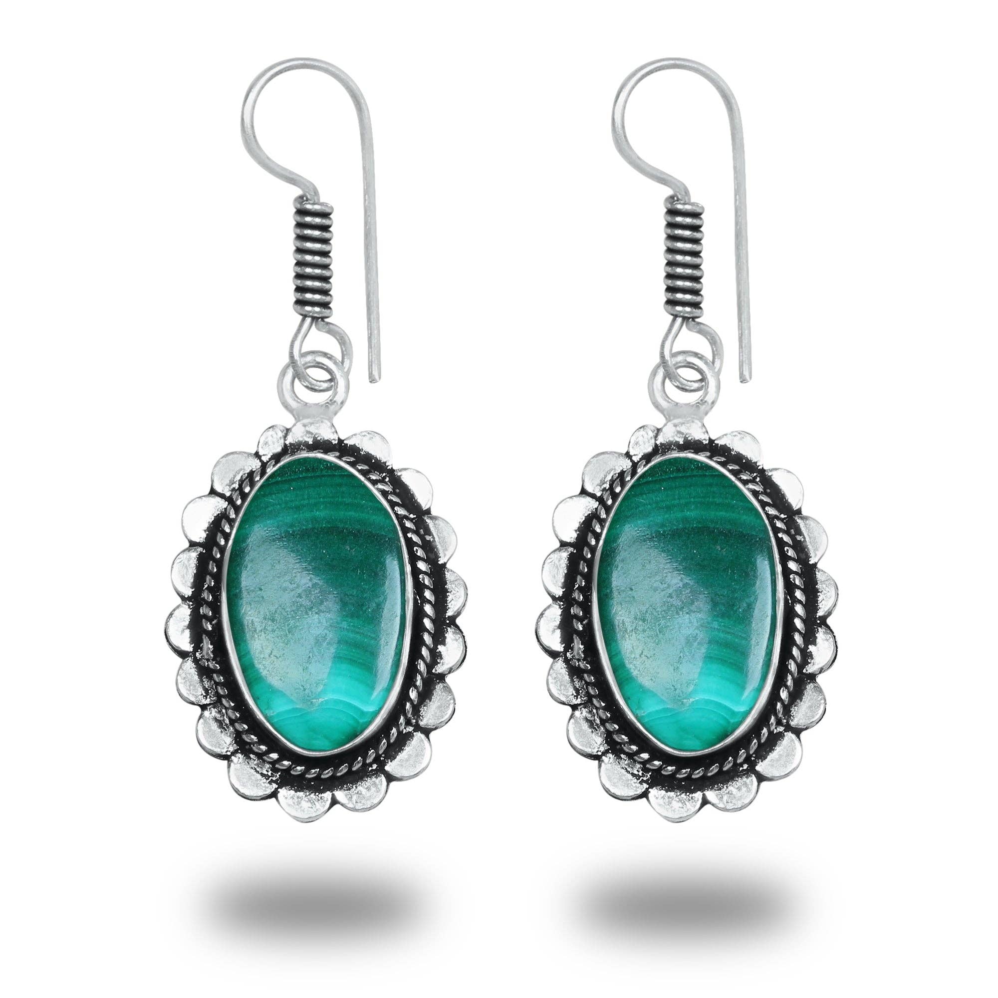 Boho Designer Earrings – Silver-Plated, Handmade, Assorted Gemstones | Wholesale: Pack of 20
