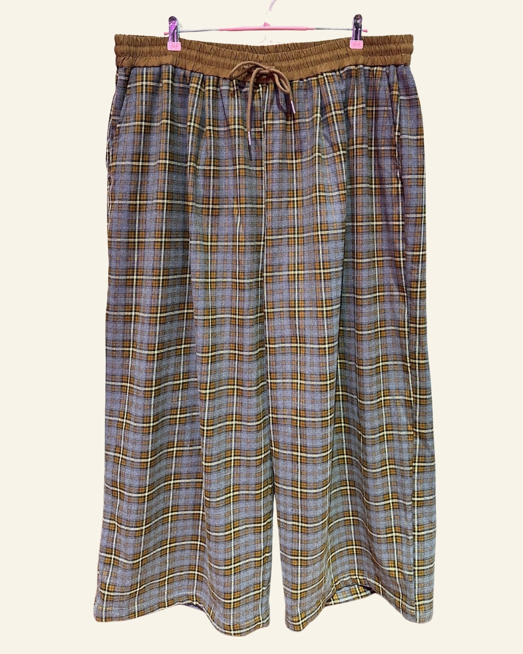 Cider Plaid Wide Leg Trousers (4XL)