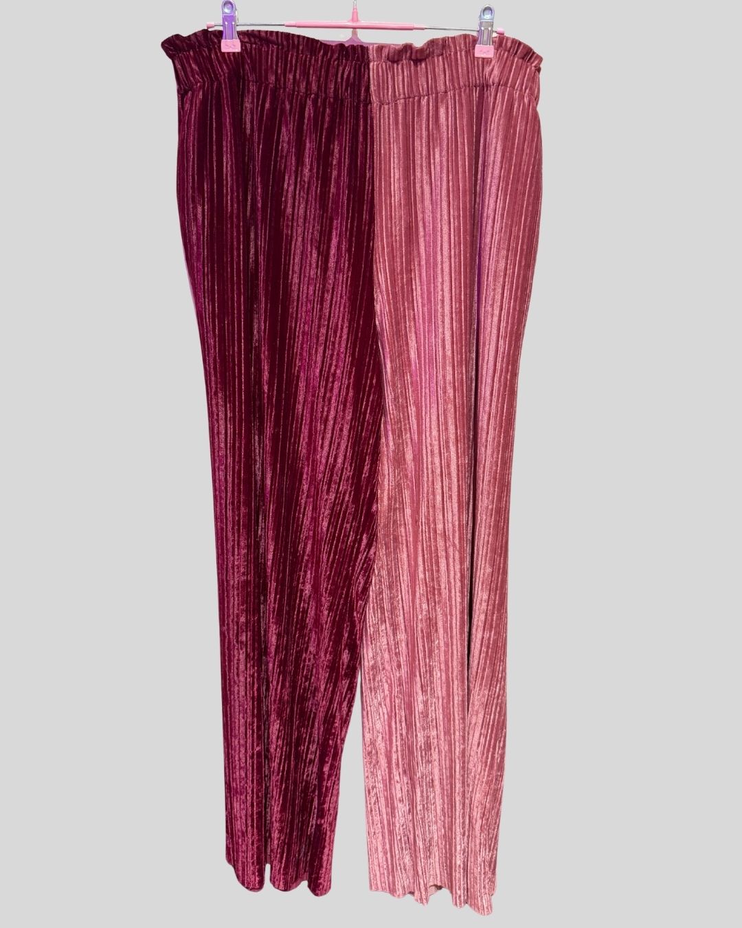 Tamara Malas Pink Velvet Coloblocked Pilot Pants (10/12 fits XL)