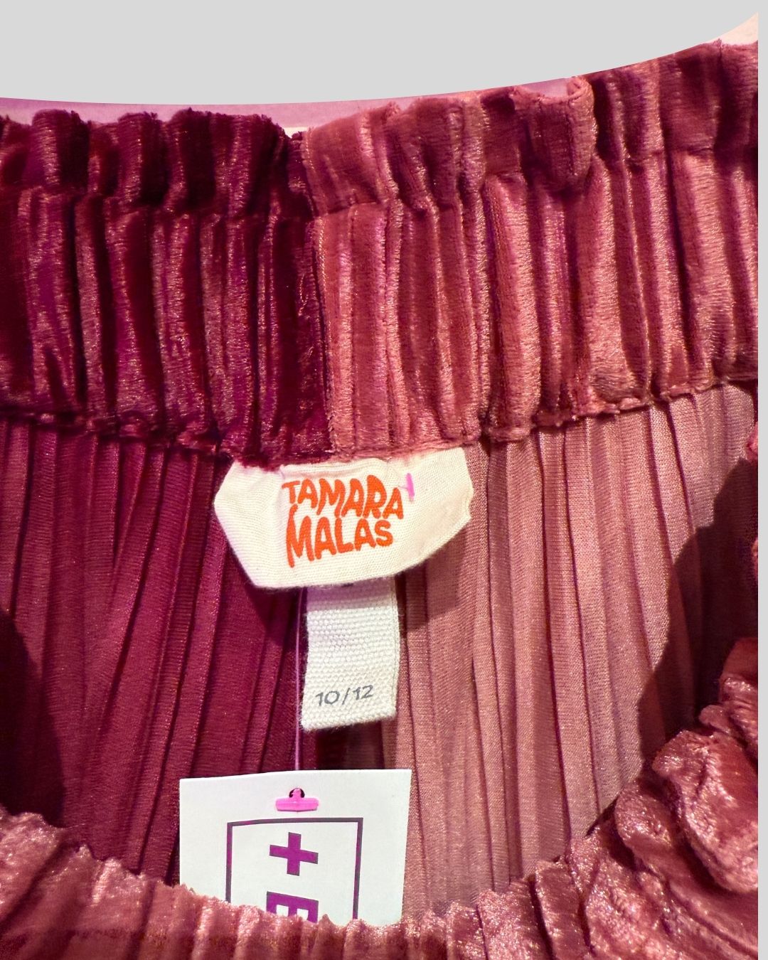 Tamara Malas Pink Velvet Coloblocked Pilot Pants (10/12 fits XL)