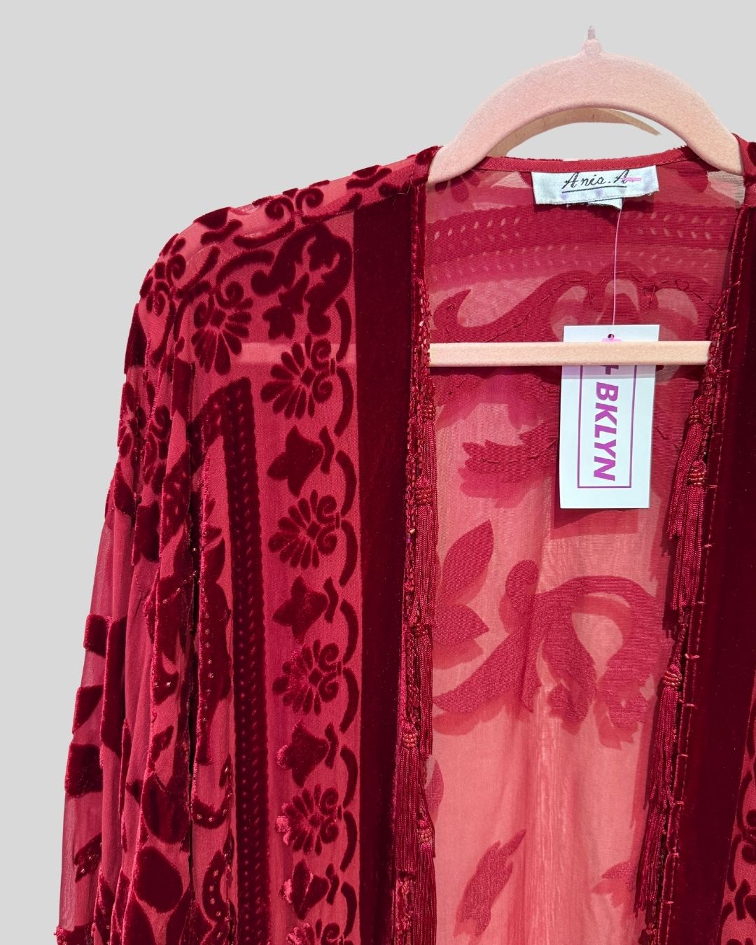VINTAGE ANIA A red velvet duster (XL)
