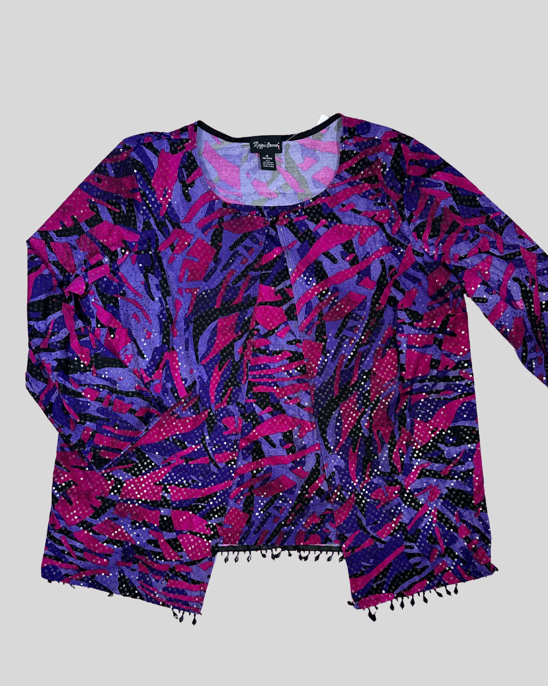 90s Purple Pink Abstract Sequin Twofer Top (18/20)