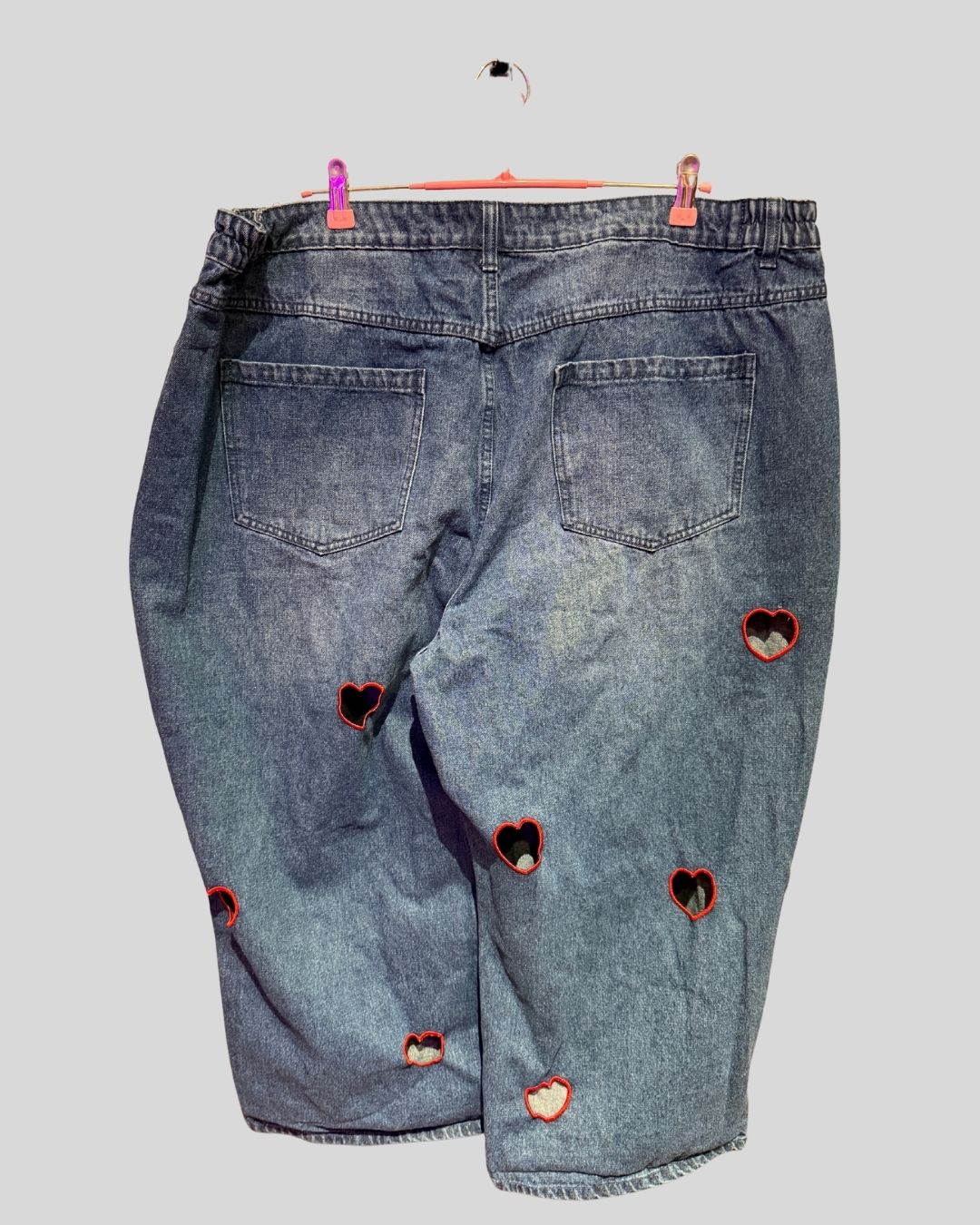 Shiny By Nature Red Heart Cutout Jeans (4X)