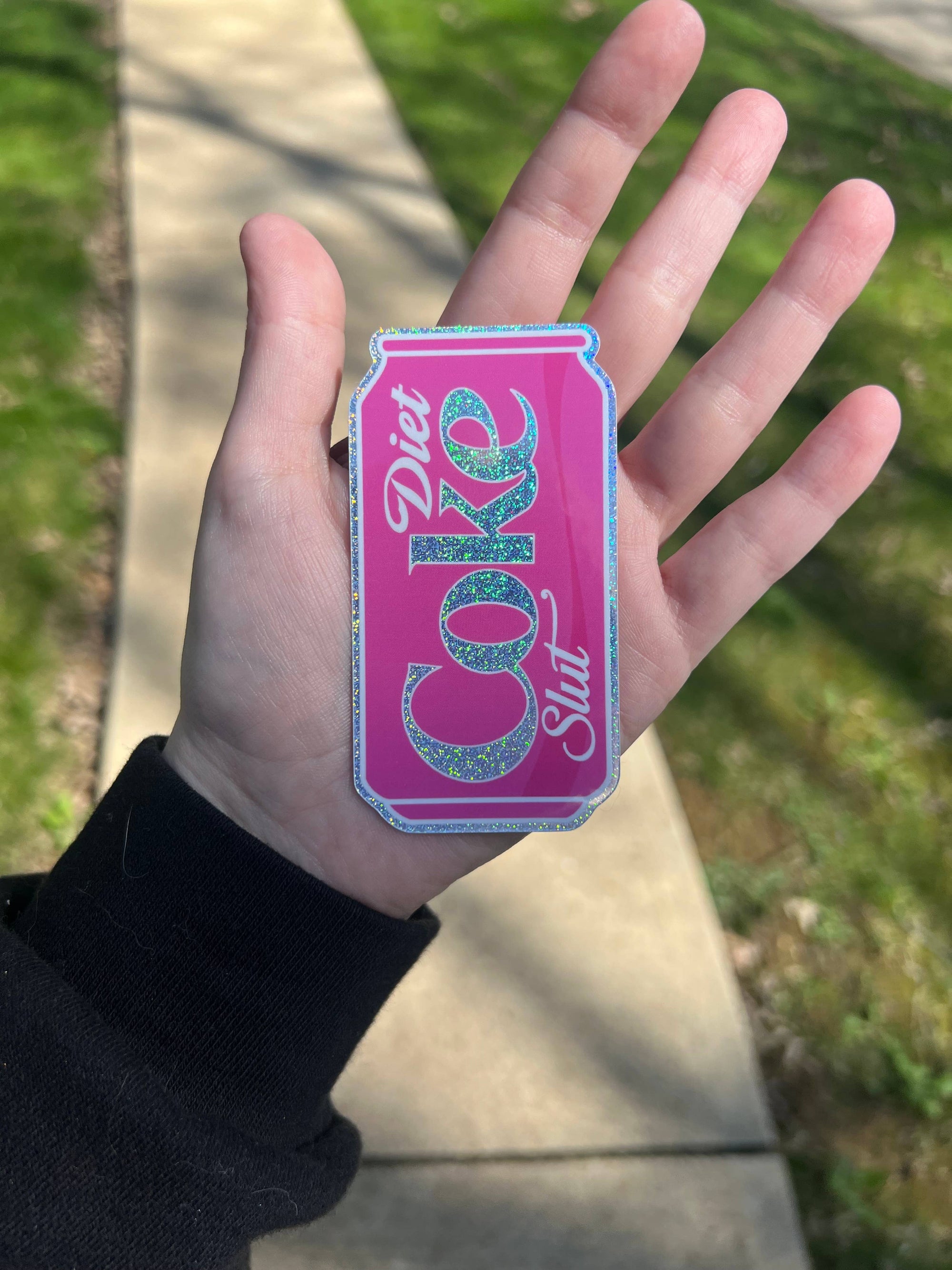Pink Glitter Diet Coke Slut Sticker