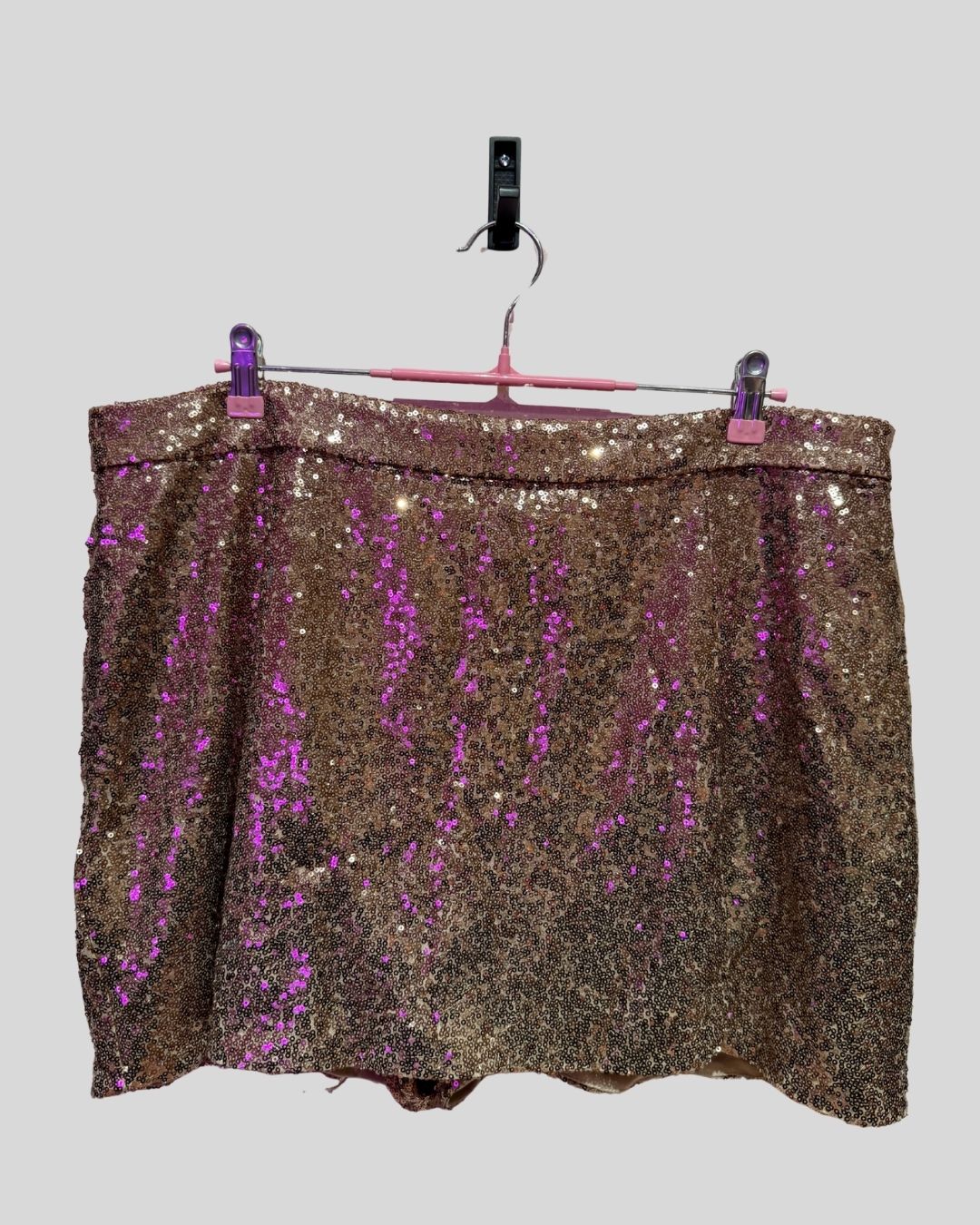 Fashion Nova Gold Sequin Skort (2X)