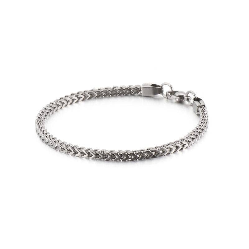Man Stainless Steel Double Layer Cuban Chain Bracelet -MJ/BC: Golden / 3mm * 20mm