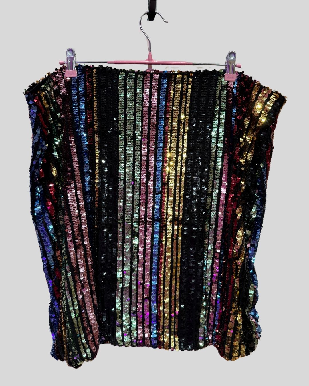 Inc rainbow sequin striped mini skirt (3X)