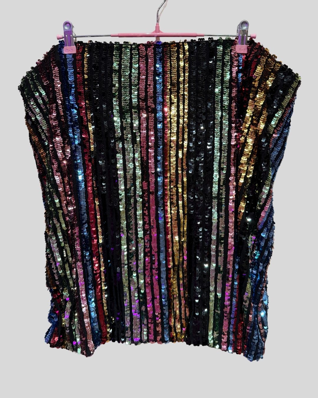 Inc rainbow sequin striped mini skirt (3X)