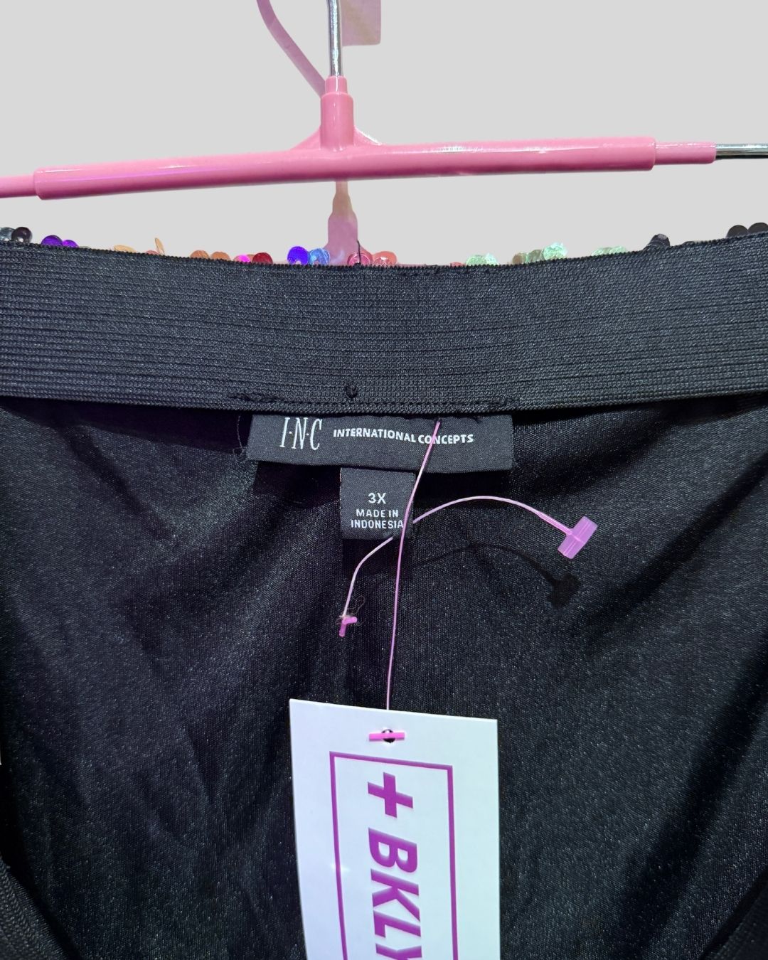 Inc rainbow sequin striped mini skirt (3X)