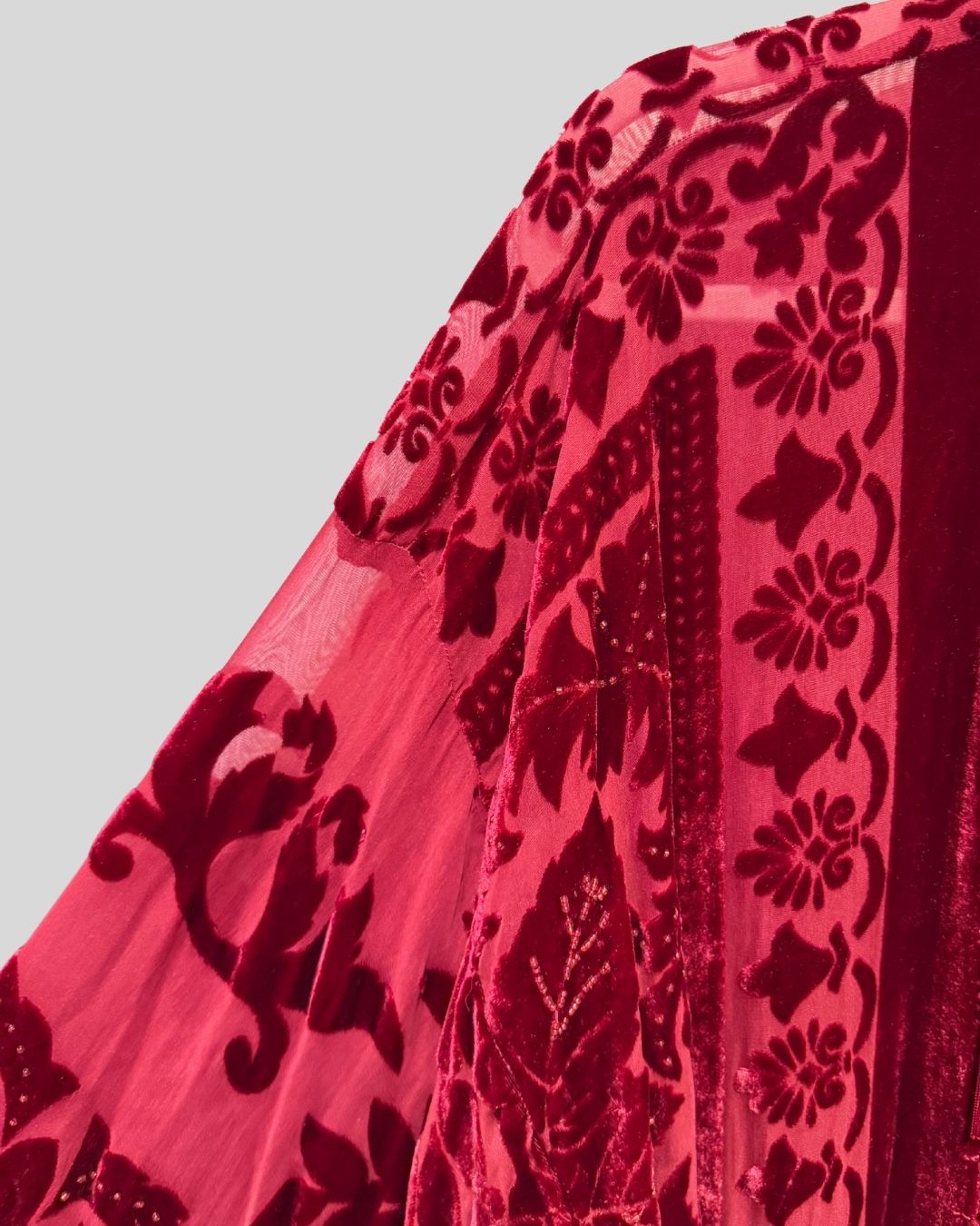 VINTAGE ANIA A red velvet duster (XL)