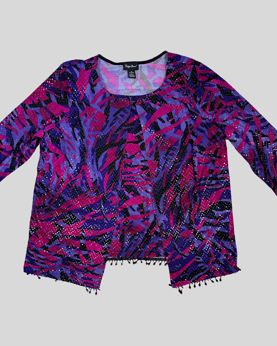 90s Purple Pink Abstract Sequin Twofer Top (18/20)