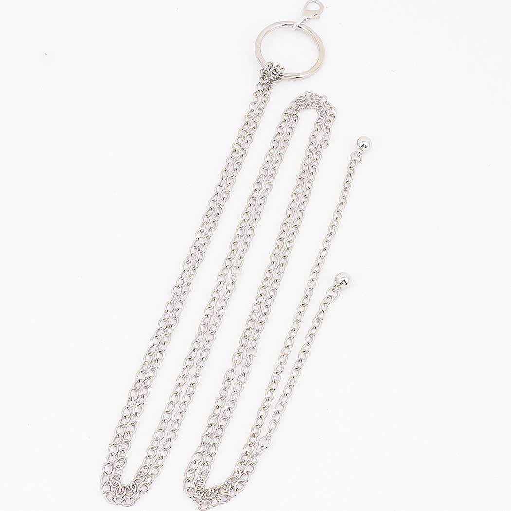 Circle Buckle Layered Chain Waist Belt: SL