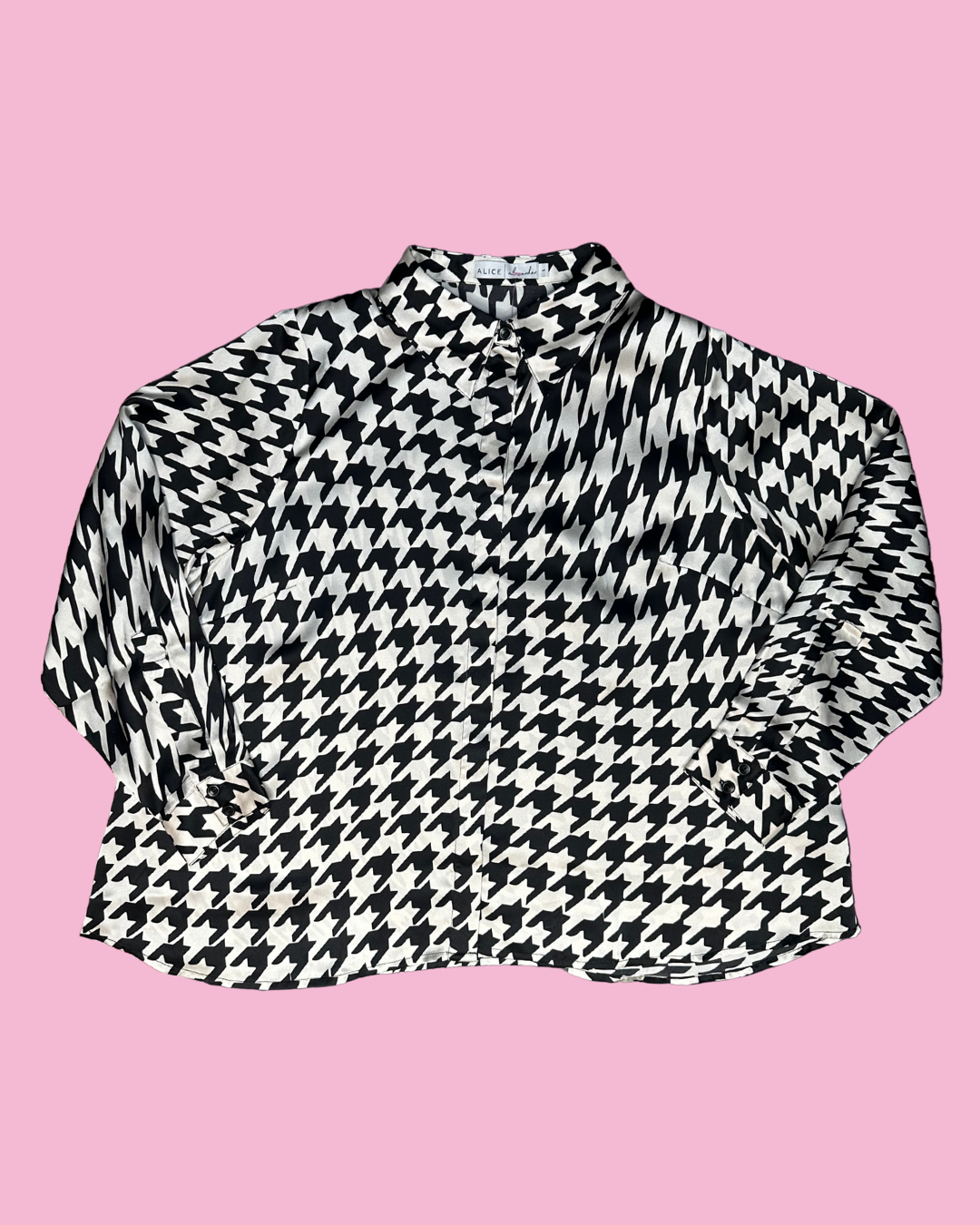 Alice Alexander B&W Houndstooth Top (L)